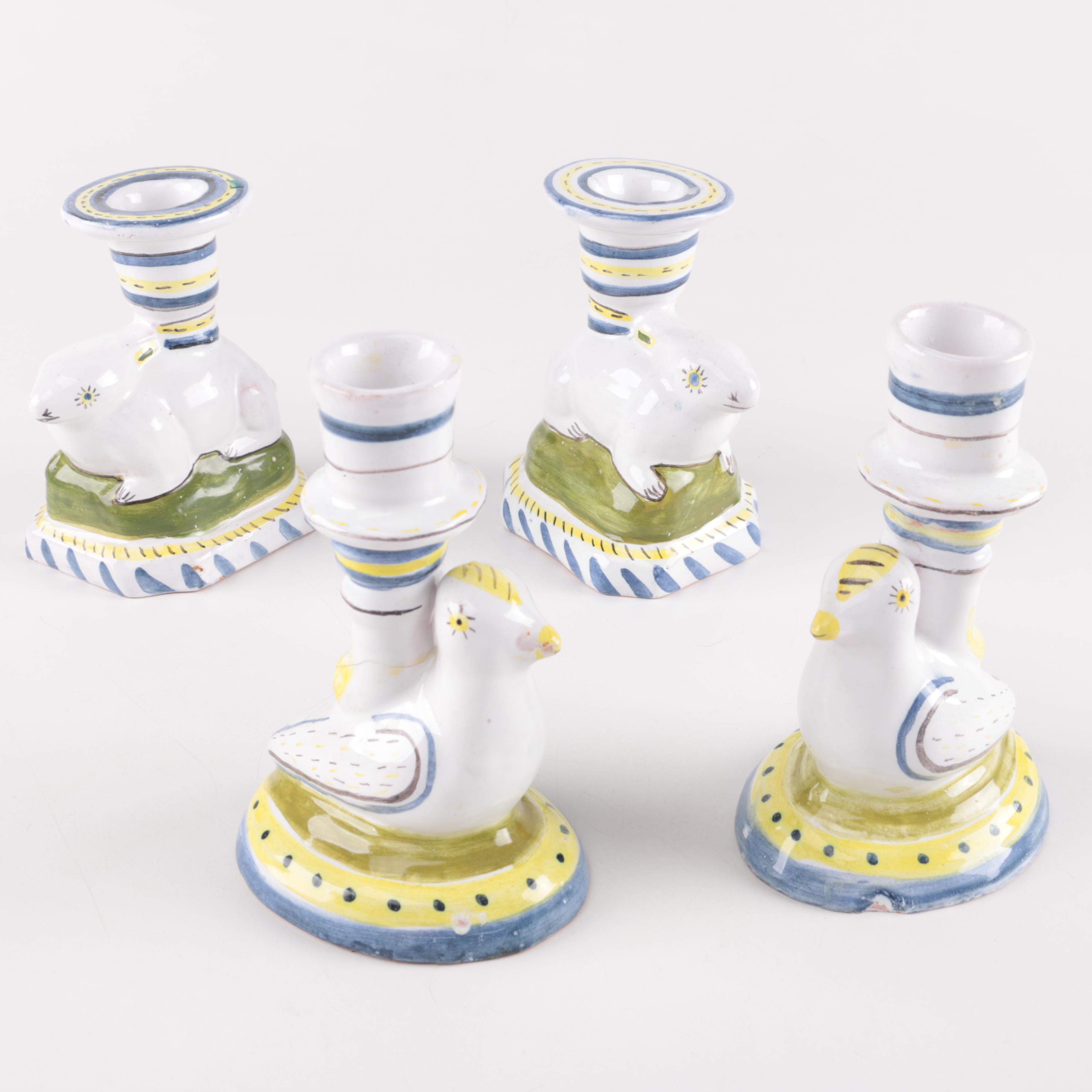 Portuguese Ceramic Candle Holders