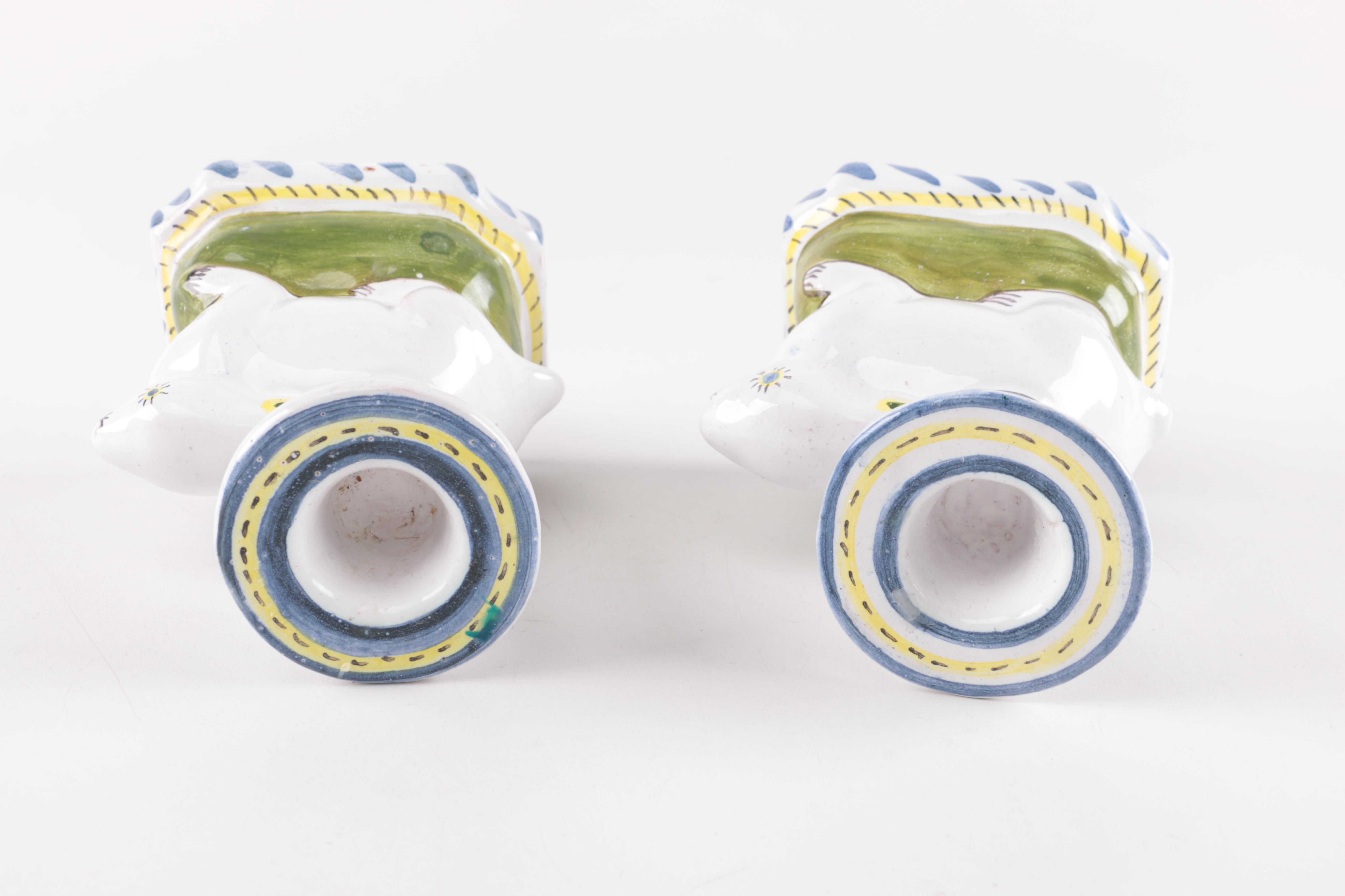 Portuguese Ceramic Candle Holders