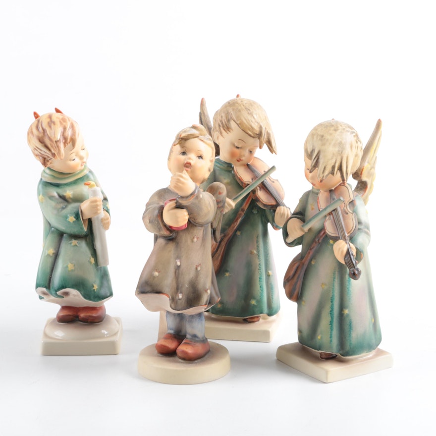 Four Goebel Ceramic Angel Figurines