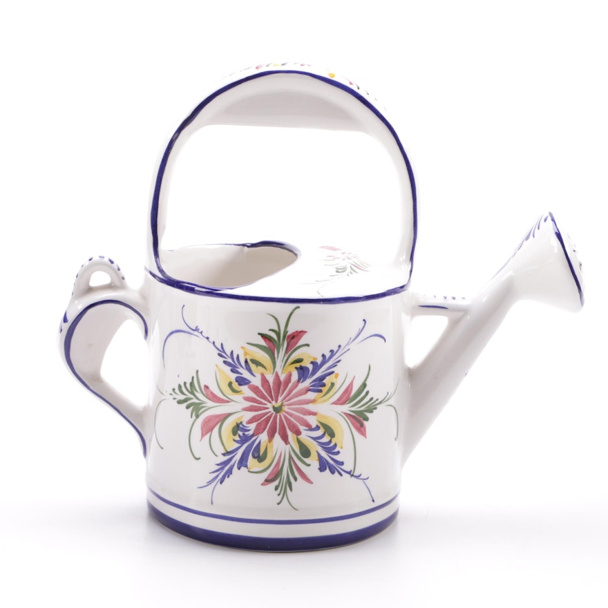 Hand-Painted Ceramic Watering Can