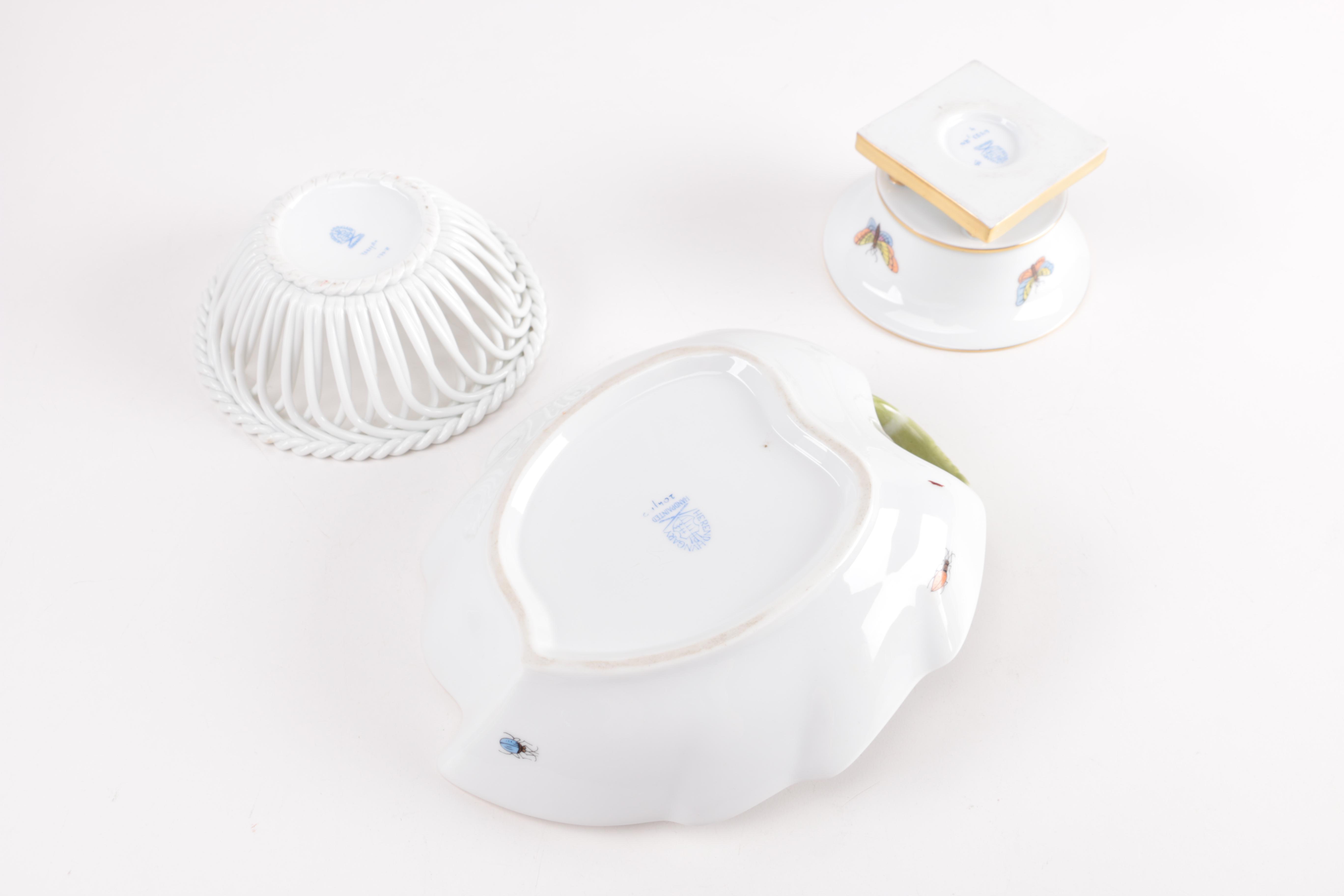 Herend "Rothschild Bird" Hand-painted Porcelain Dishes