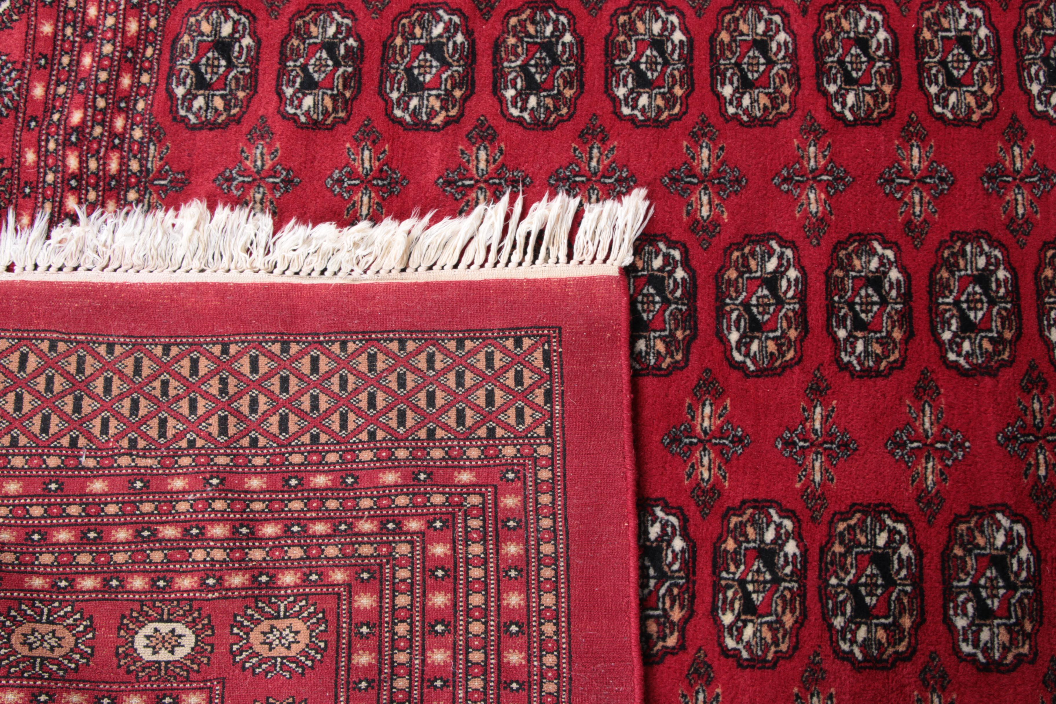 Hand-Knotted Bokhara Wool Area Rug