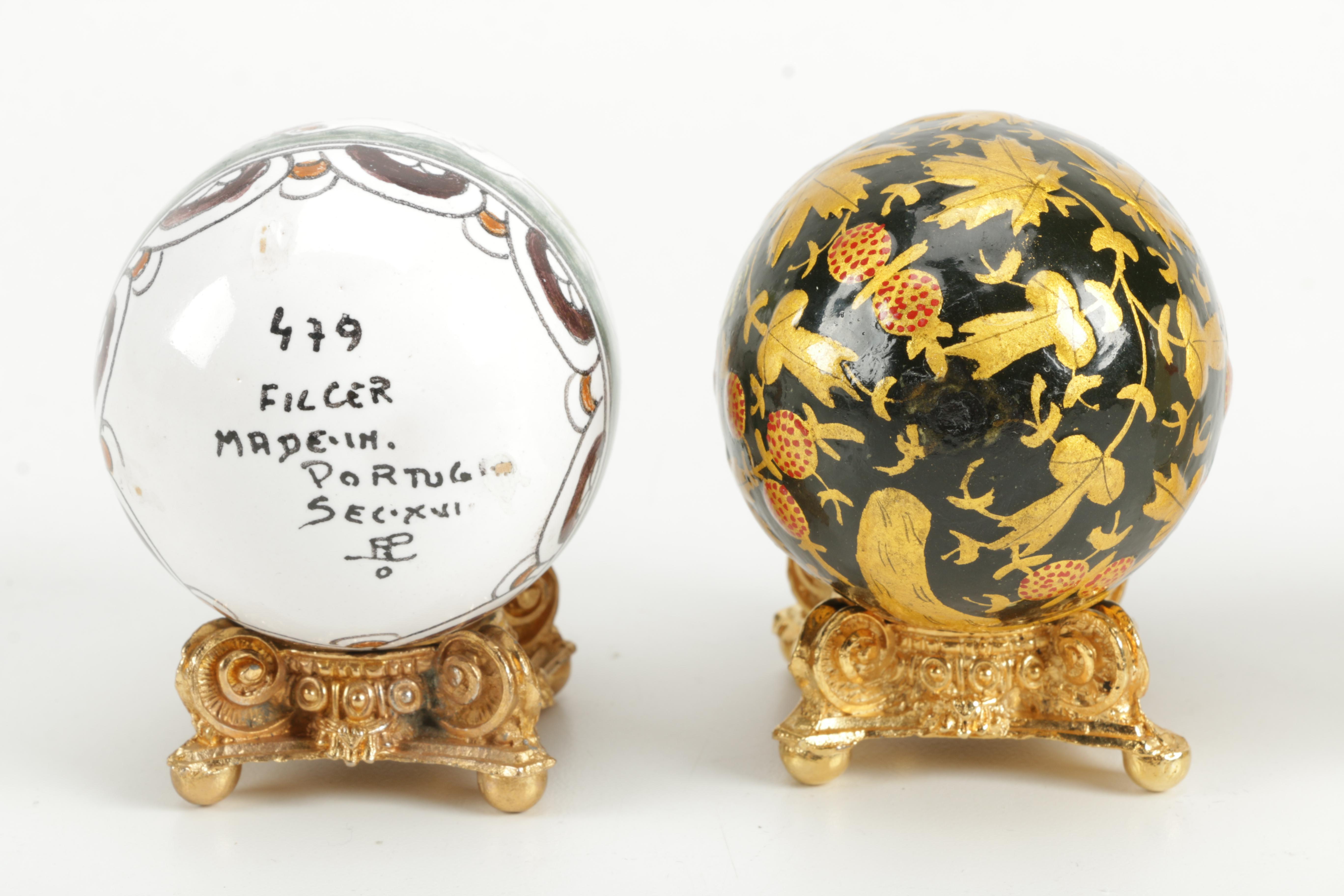 Decorative Glass, Hand-Painted Wood and Ceramic Eggs