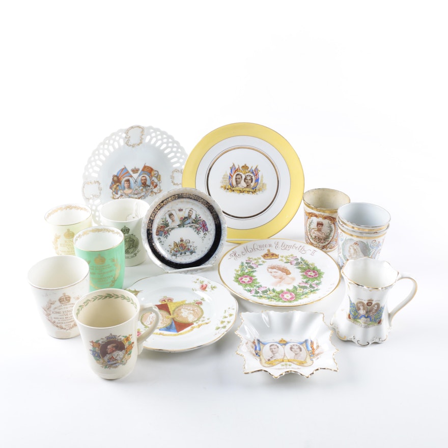 Large Coronation China and Enamelware Collection Including King Edward V III