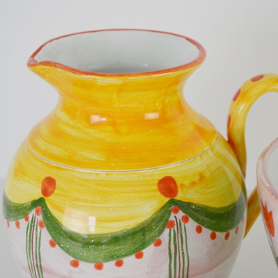 Festin Coquin French Art Pottery Pitcher and Bowl