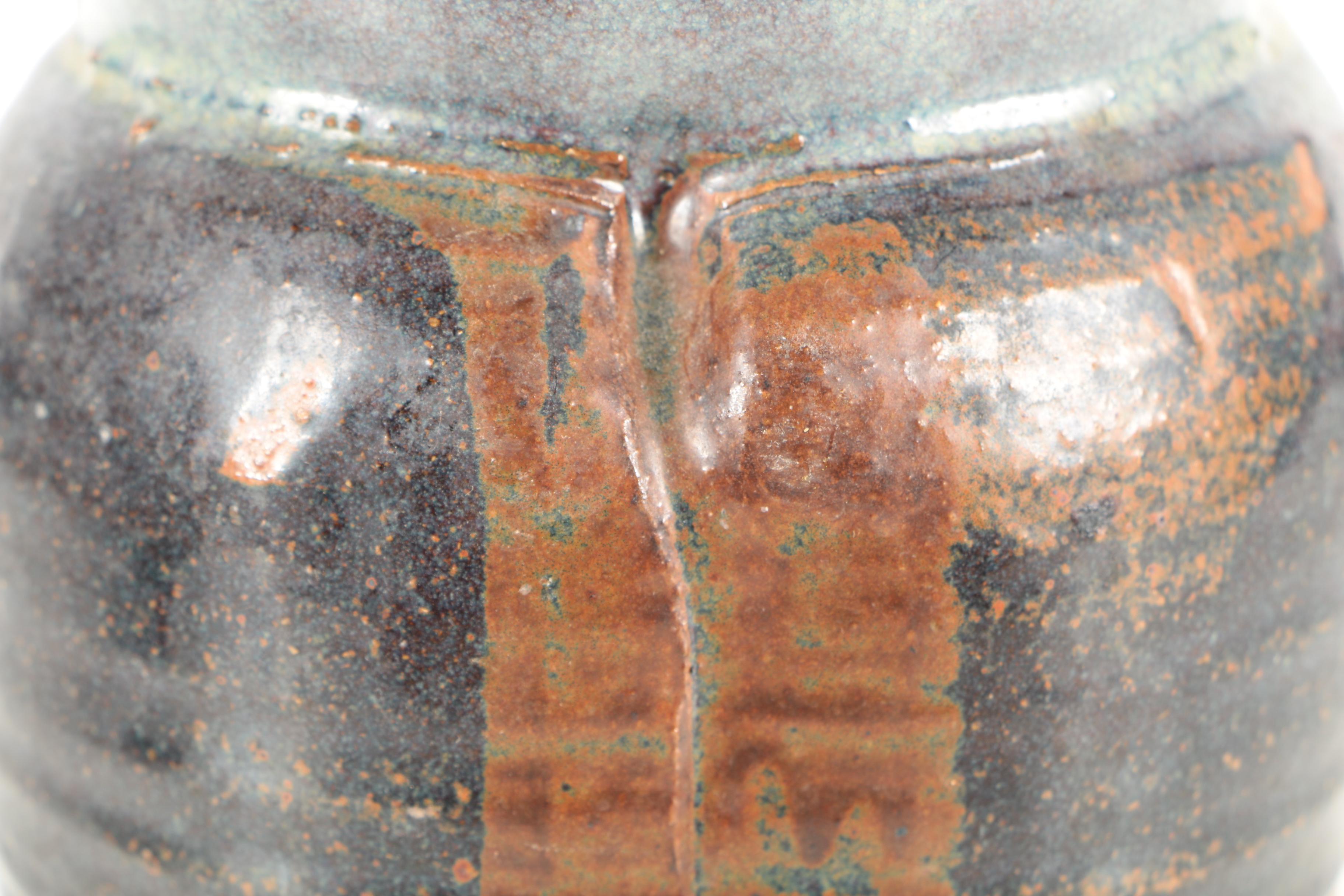 Pair of Hand Thrown Stoneware Vases and Bowl