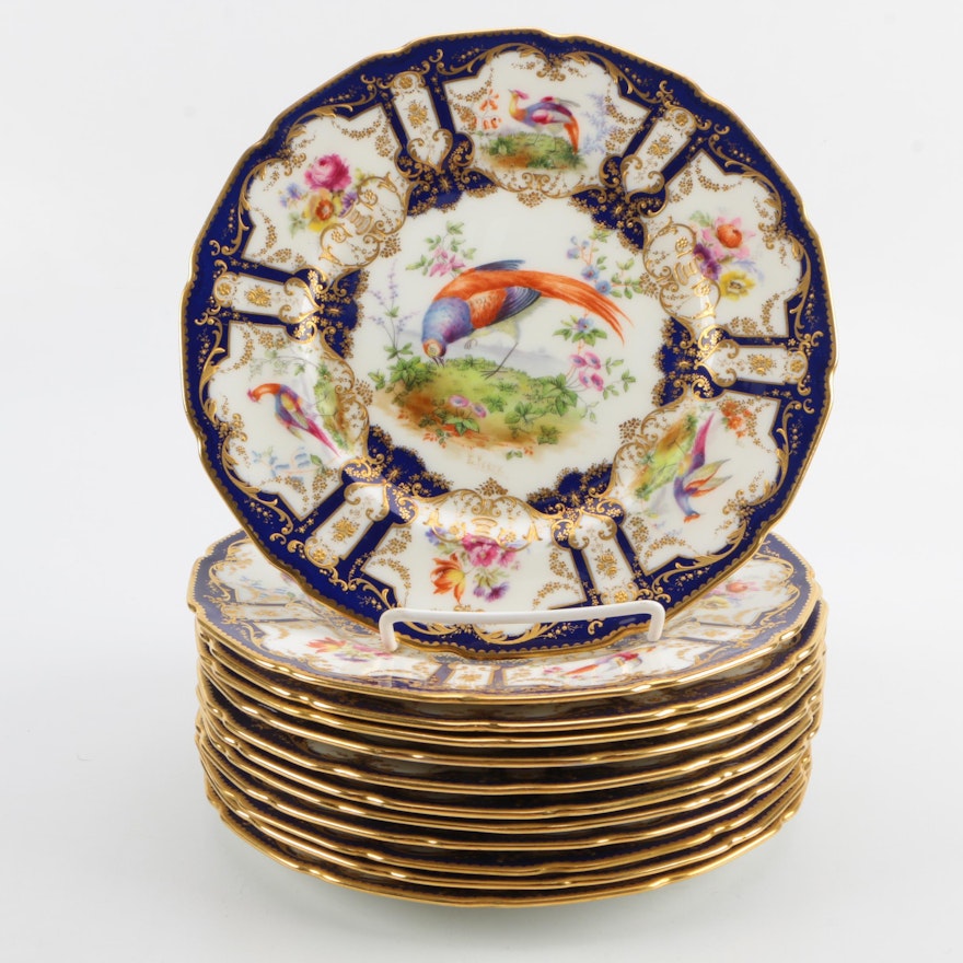 Vintage Royal Doulton Porcelain Plates with Bird Motif