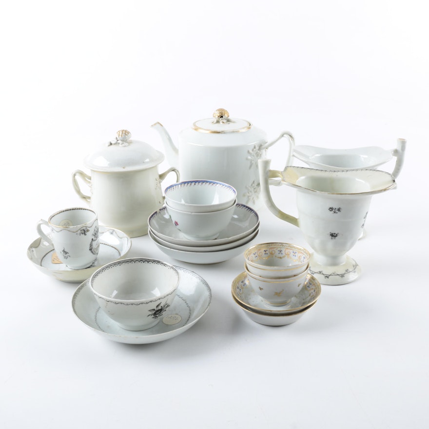 Porcelain and Ceramic Tea Service Pieces