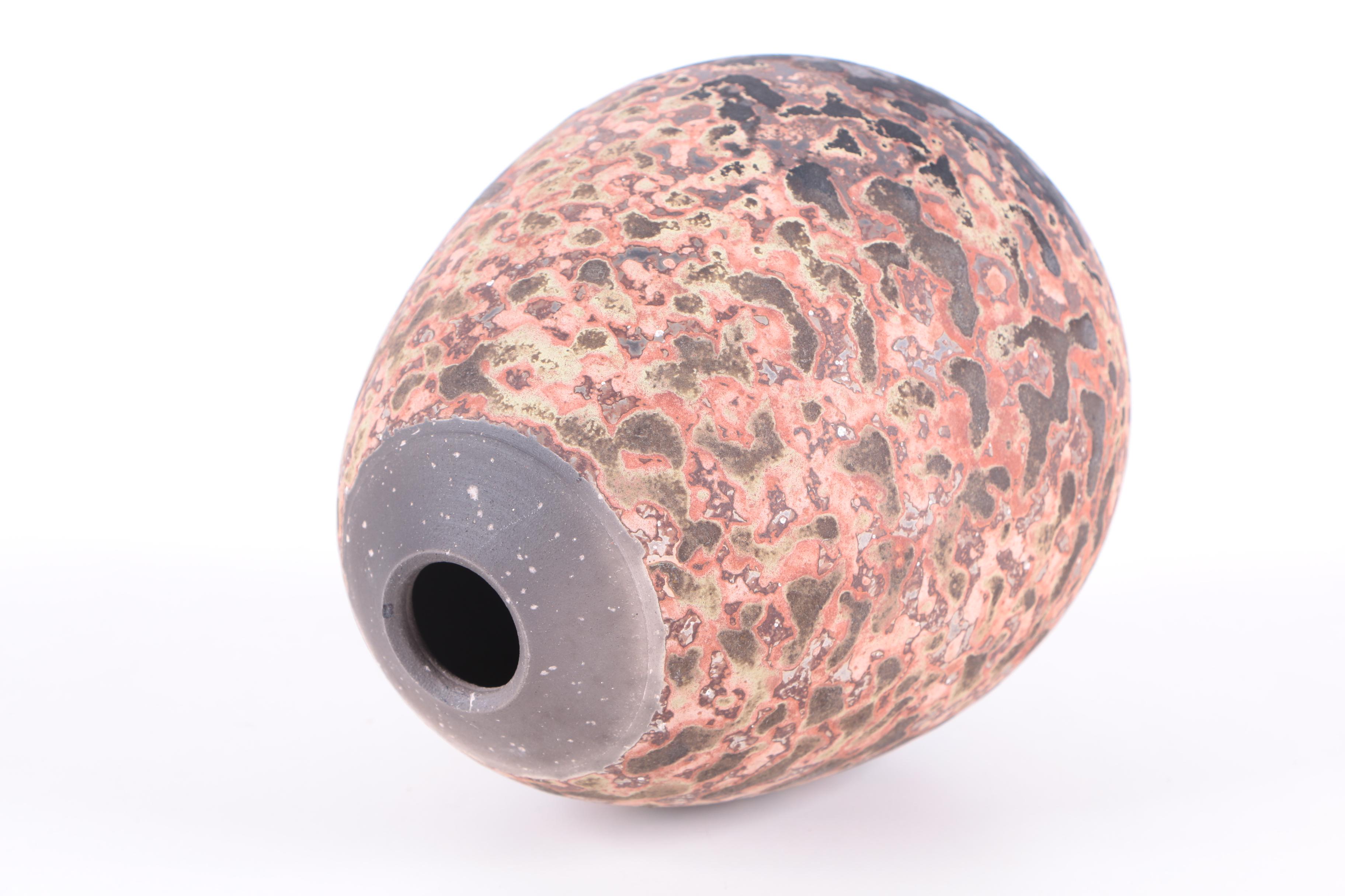 Raku Fired Hand Thrown Stoneware Vase