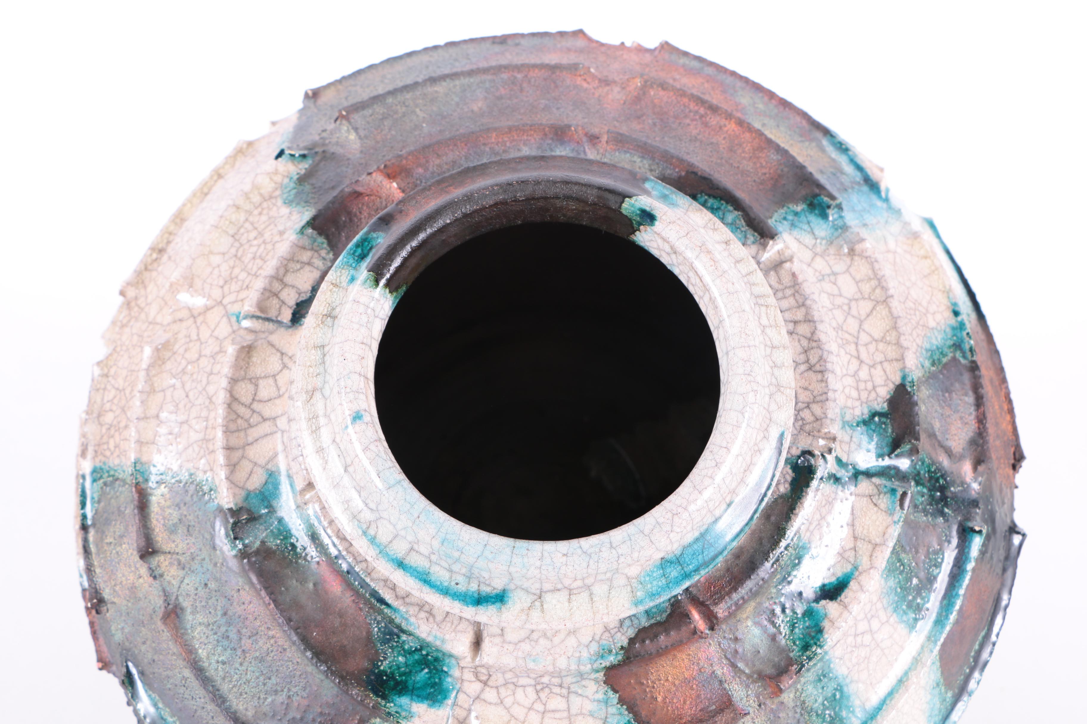 Harry Hearne Raku Fired Hand Thrown Stoneware Vessel