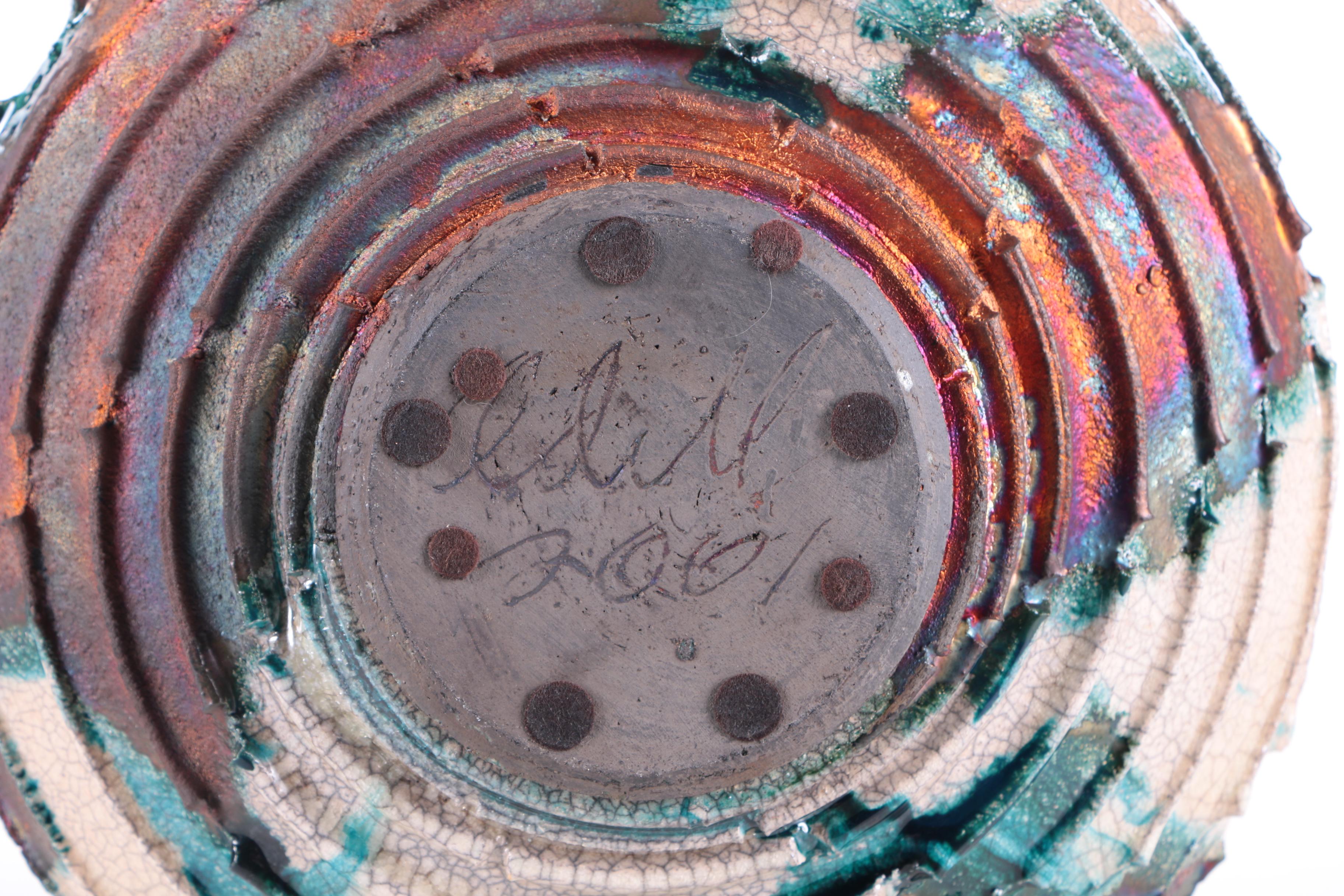 Harry Hearne Raku Fired Hand Thrown Stoneware Vessel