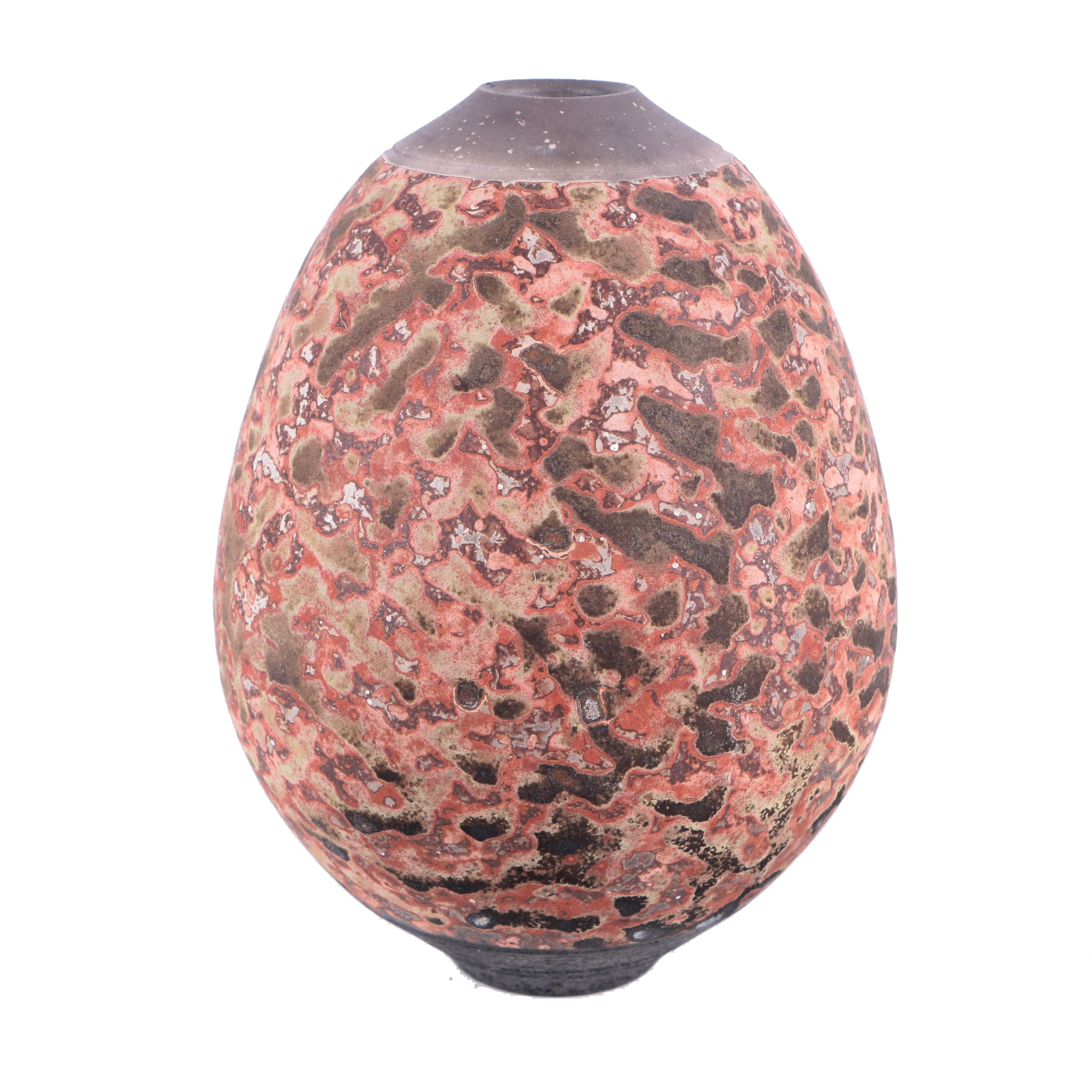 Raku Fired Hand Thrown Stoneware Vase