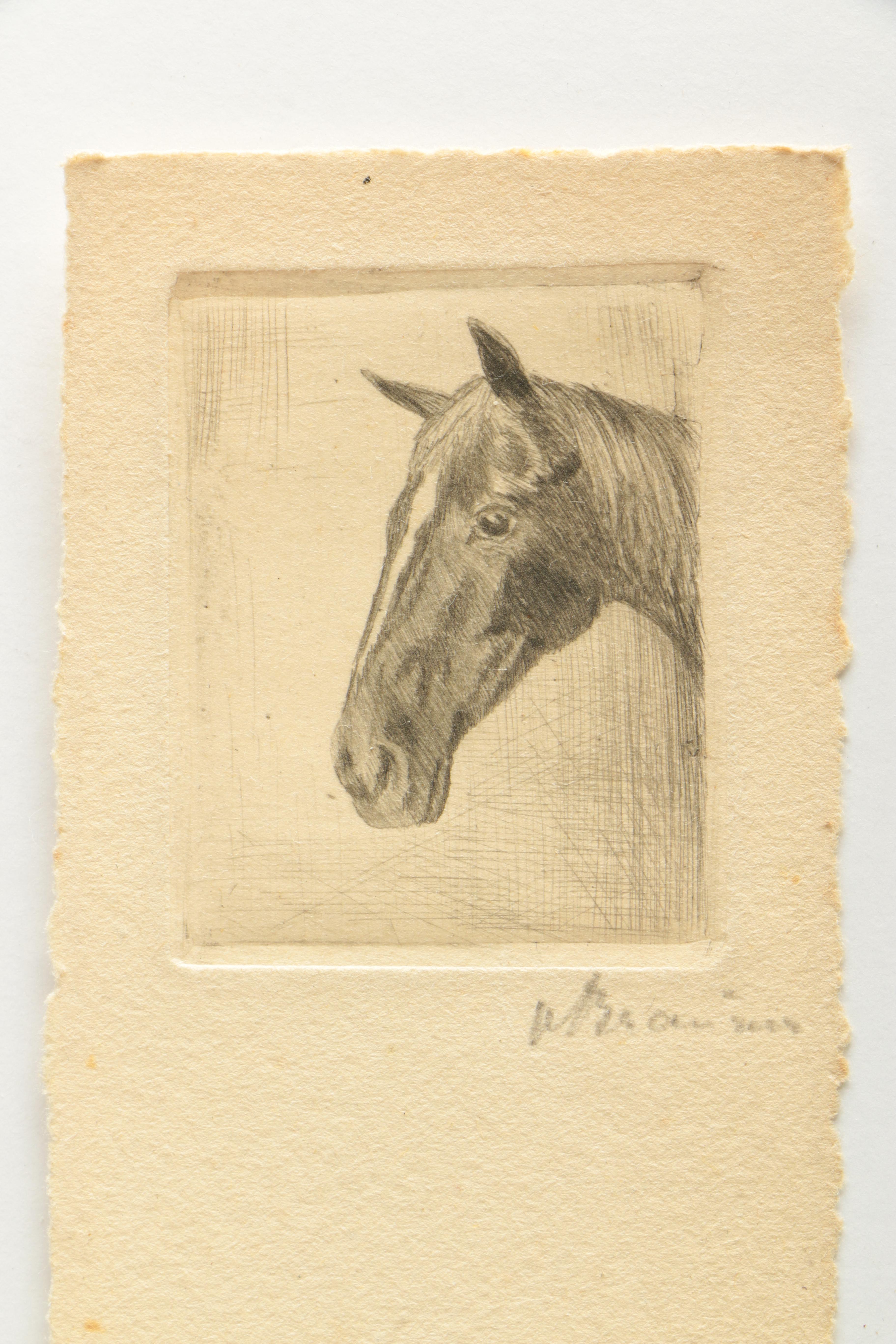 W. Branner Signed Miniature Etchings on Paper