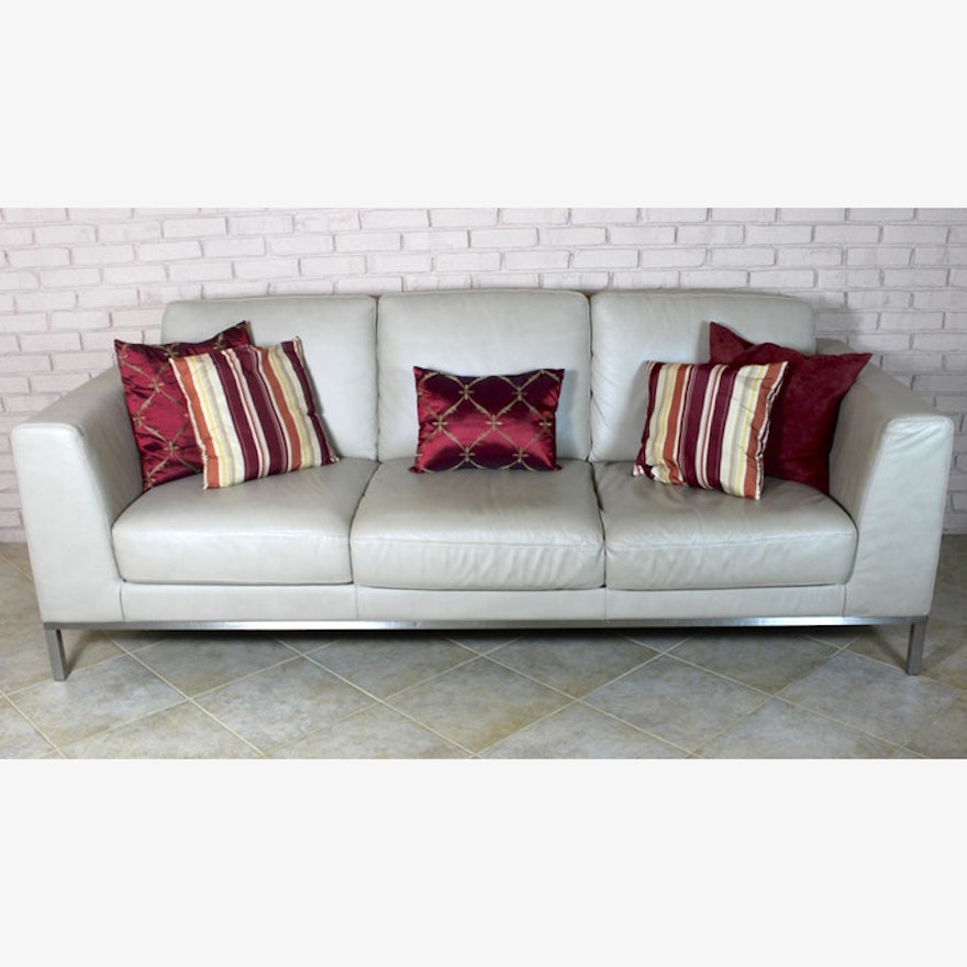 Italsofa Three Cushion Leather Sofa
