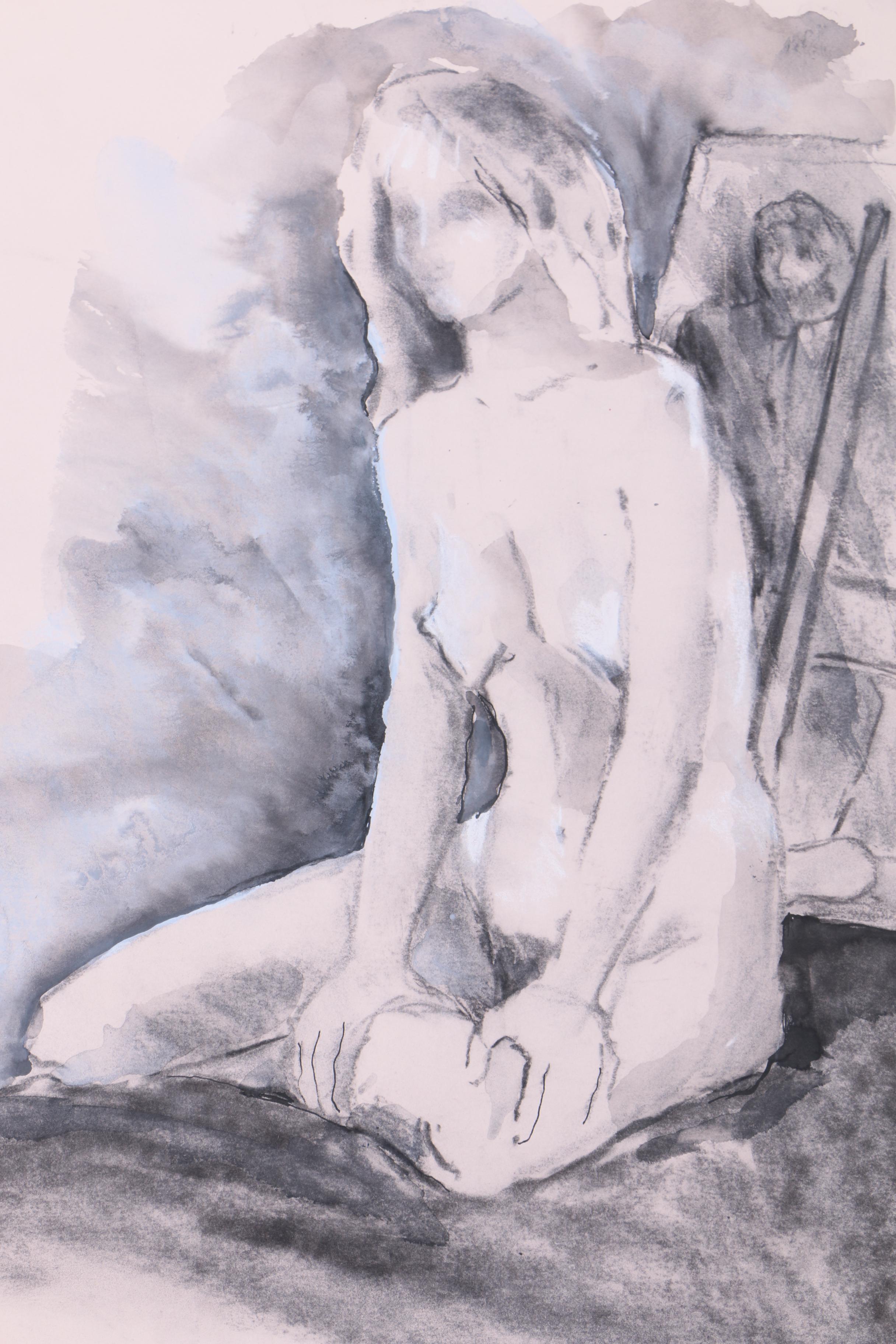 Charcoal and Graphite Figure Drawings on Paper