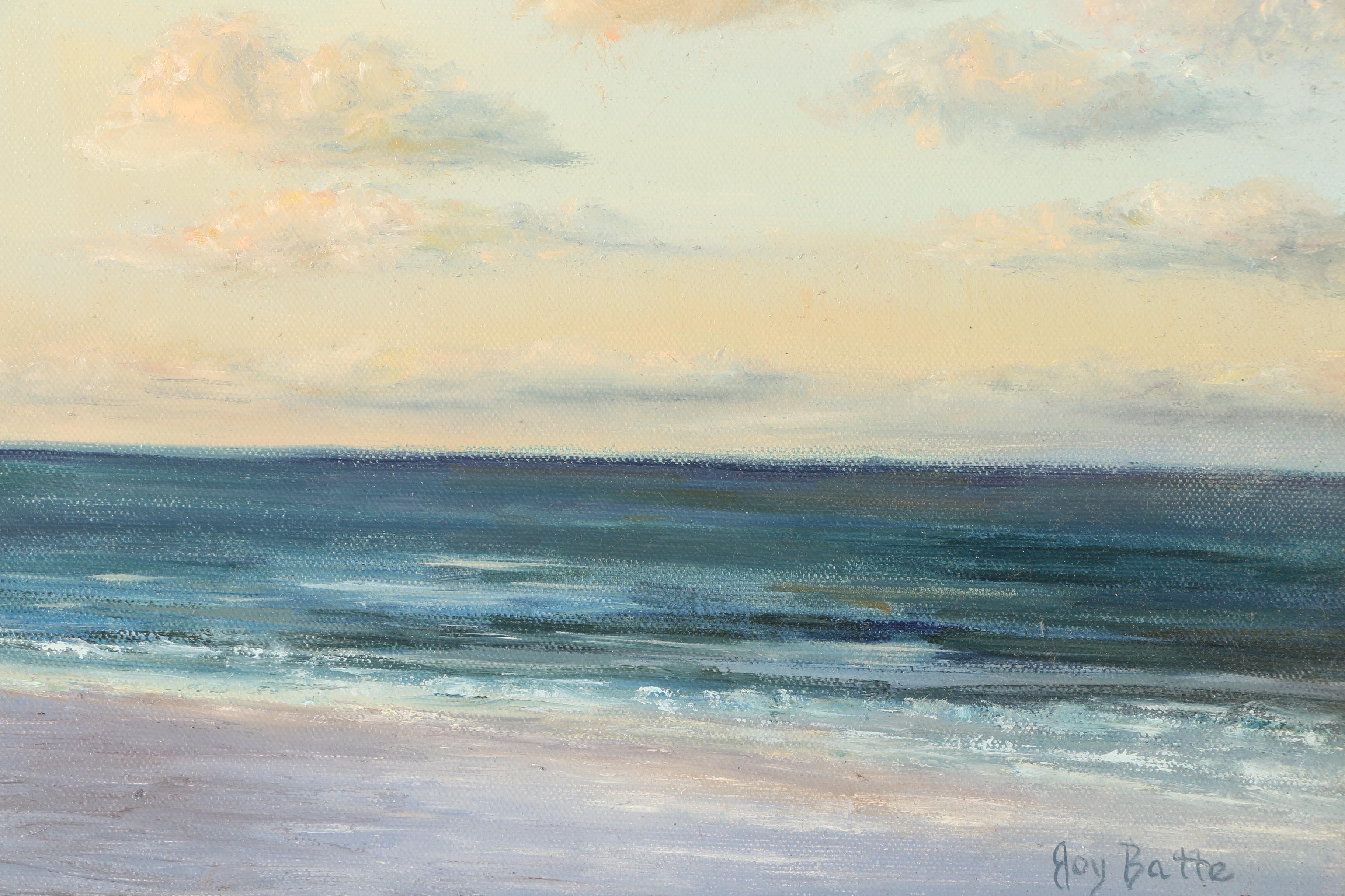 Joy Batte Oil Seascape on Canvas in Fine Contemporary Arts & Crafts Frame