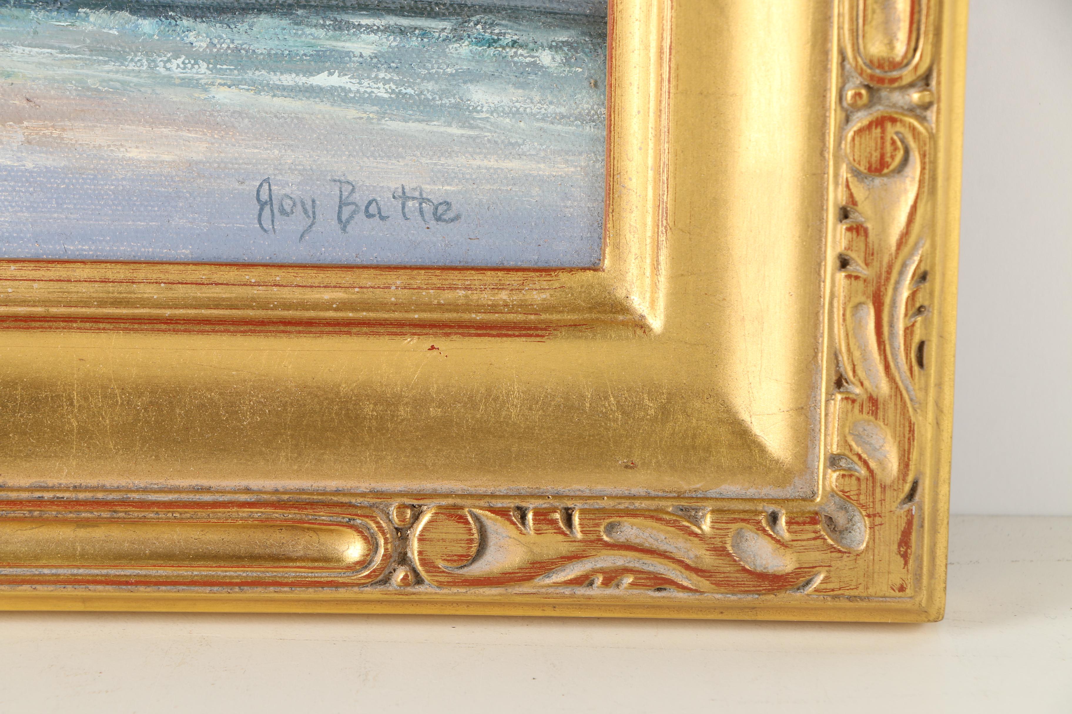 Joy Batte Oil Seascape on Canvas in Fine Contemporary Arts & Crafts Frame