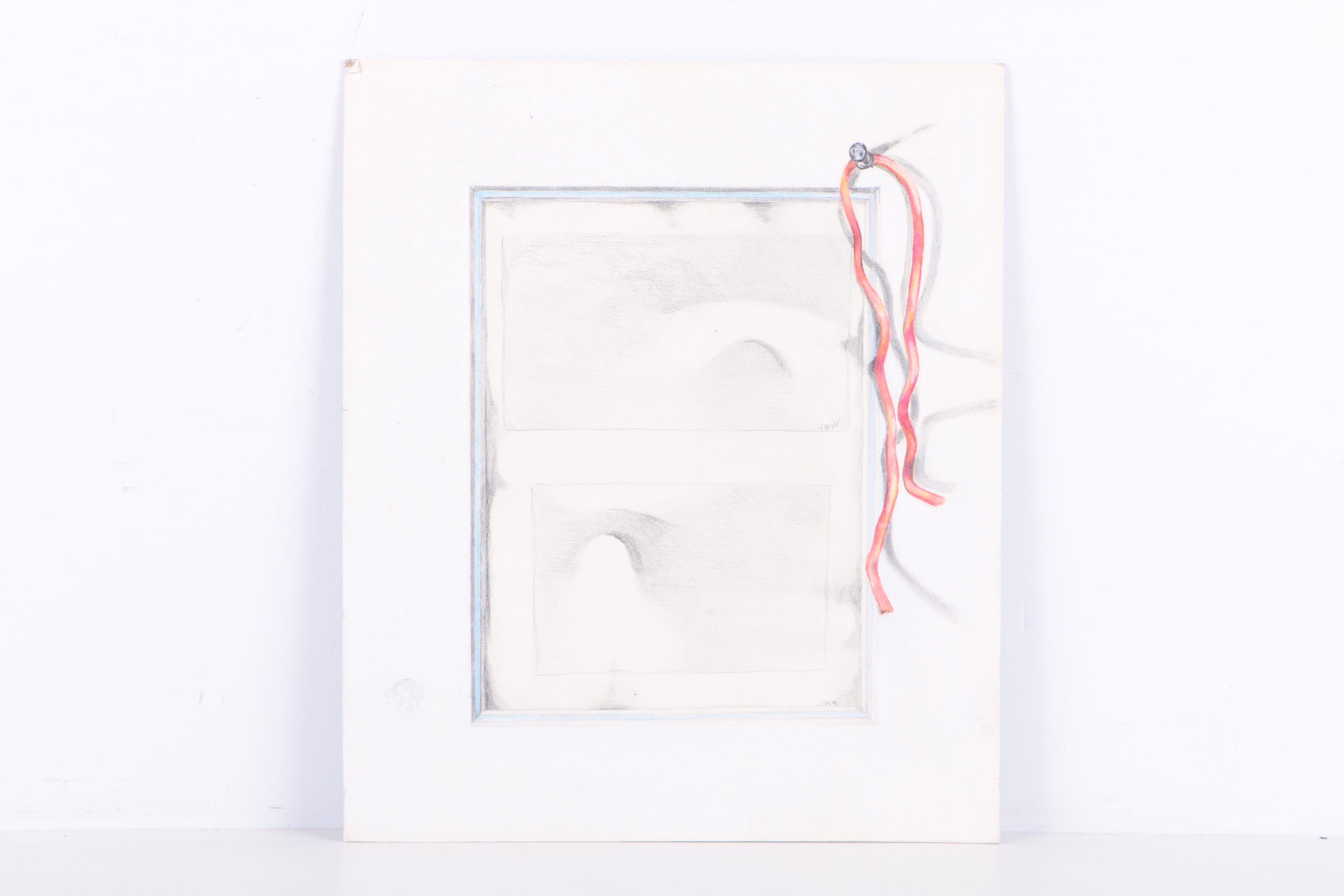 Jane W. Williams Charcoal Nude Drawing and a Charcoal and Graphite Drawing