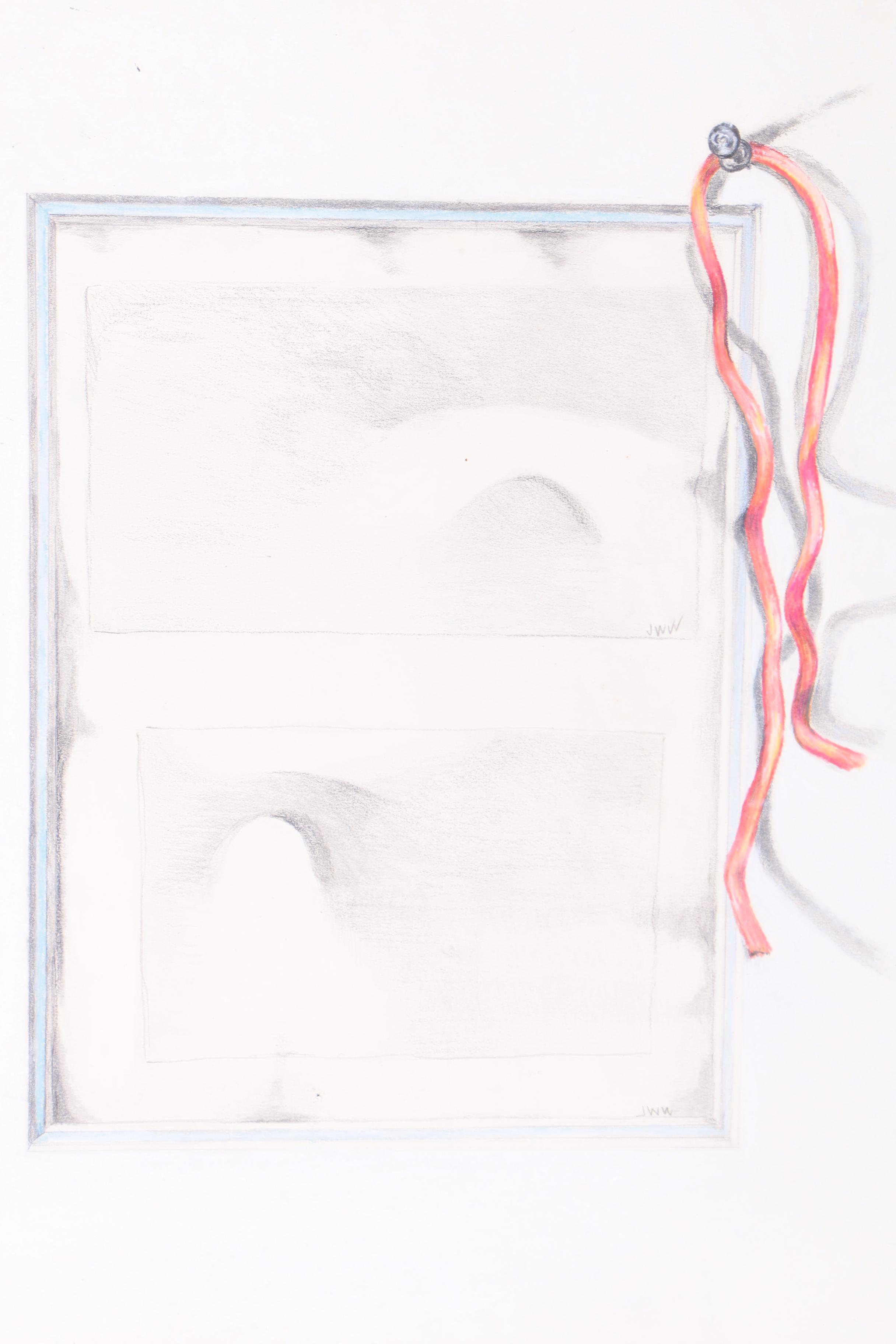 Jane W. Williams Charcoal Nude Drawing and a Charcoal and Graphite Drawing