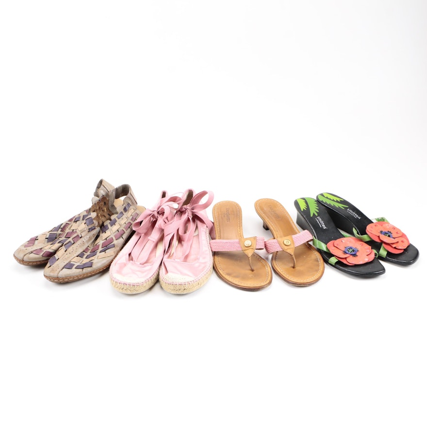Assortment of Women's Shoes Including Report