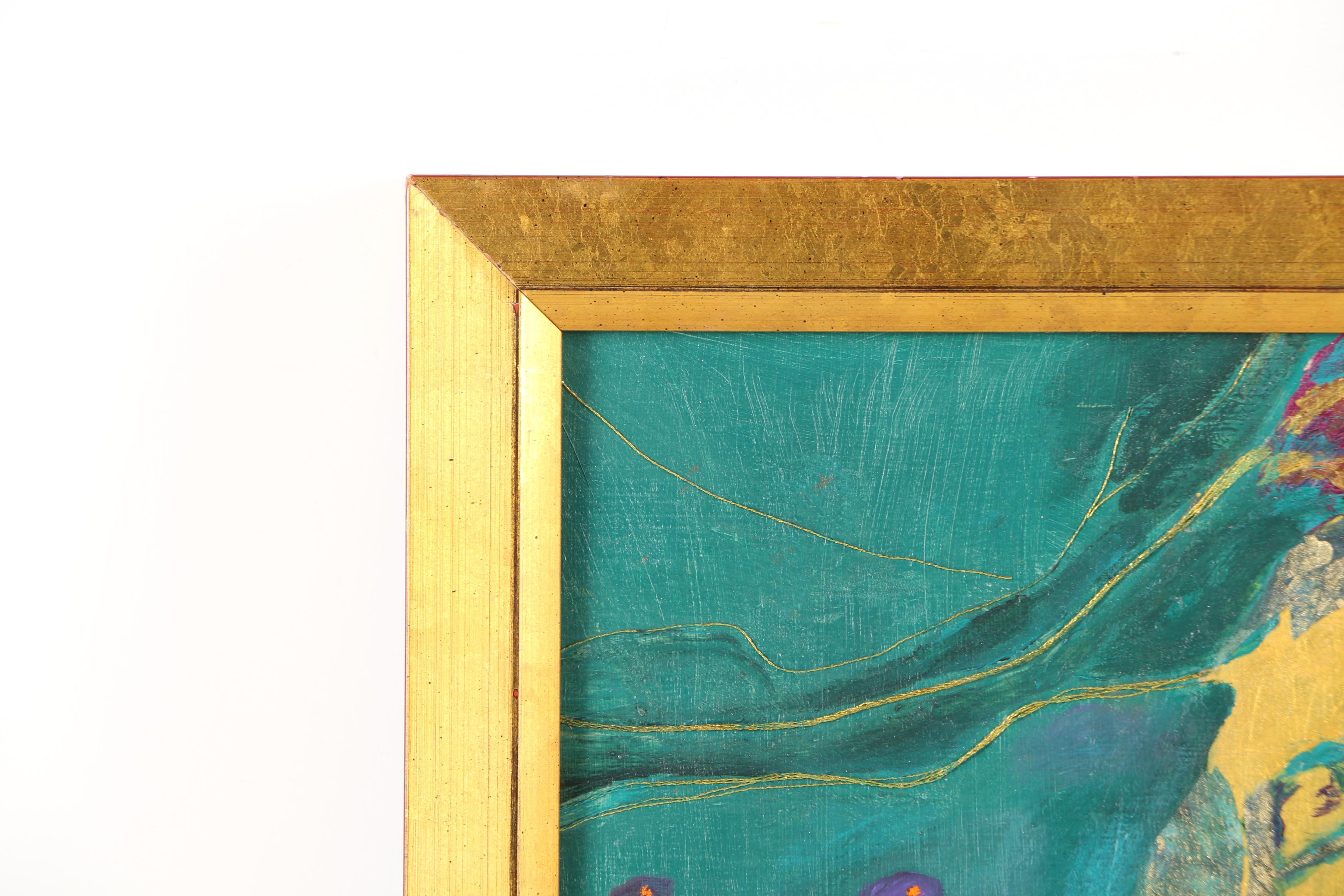 Jane W. Williams Mixed Media "Rocky Shoal with Fish"