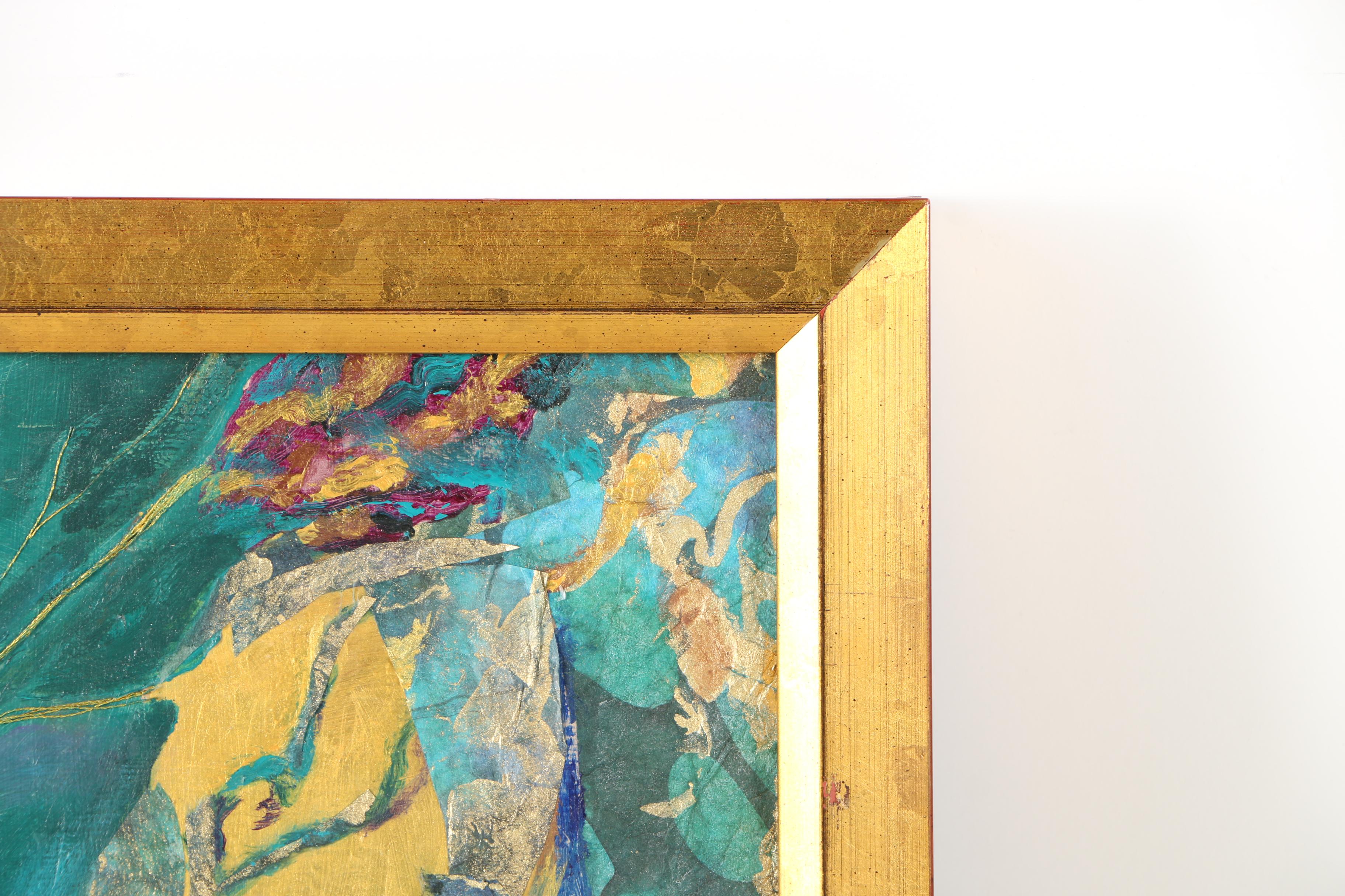 Jane W. Williams Mixed Media "Rocky Shoal with Fish"