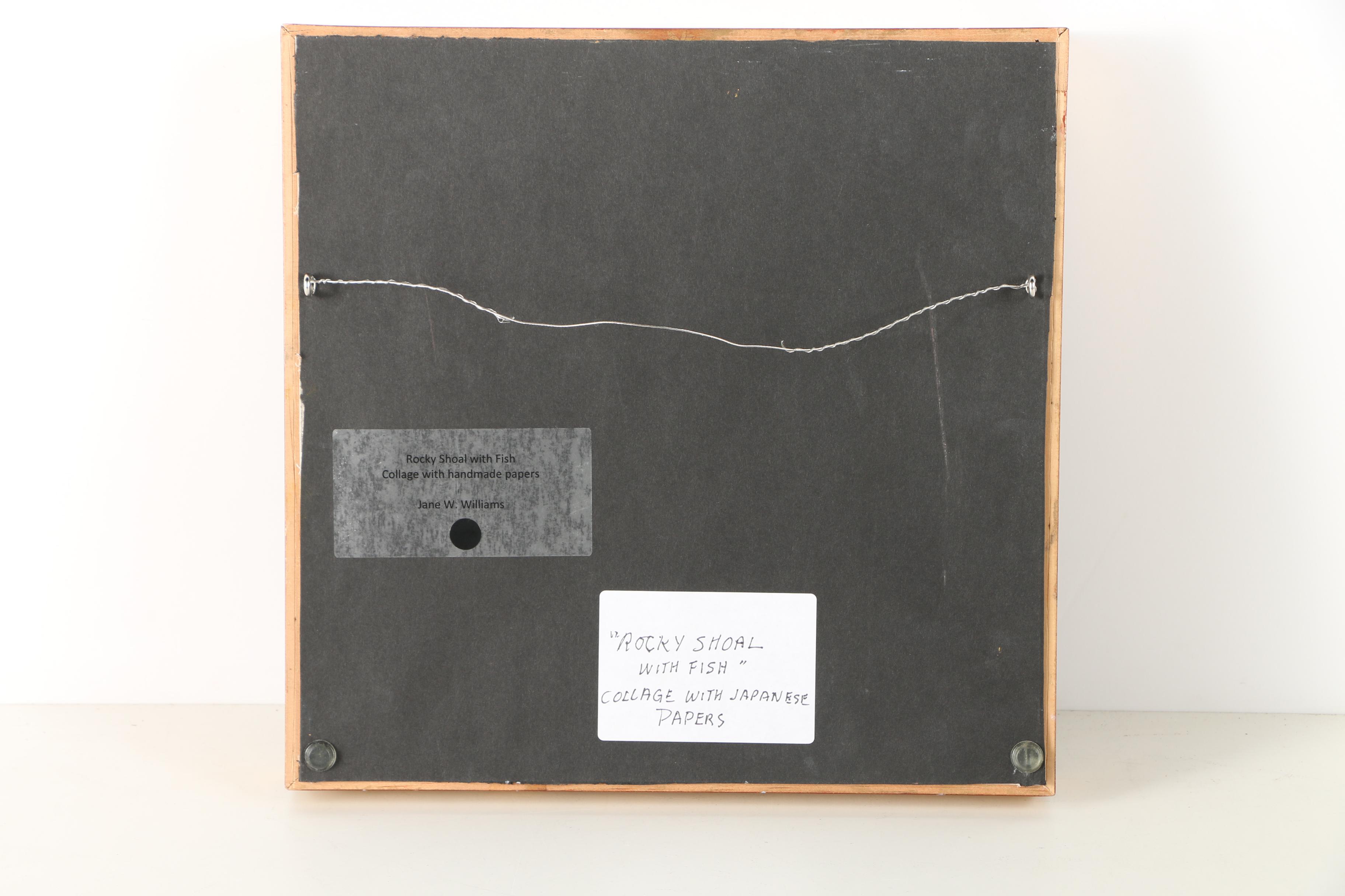 Jane W. Williams Mixed Media "Rocky Shoal with Fish"