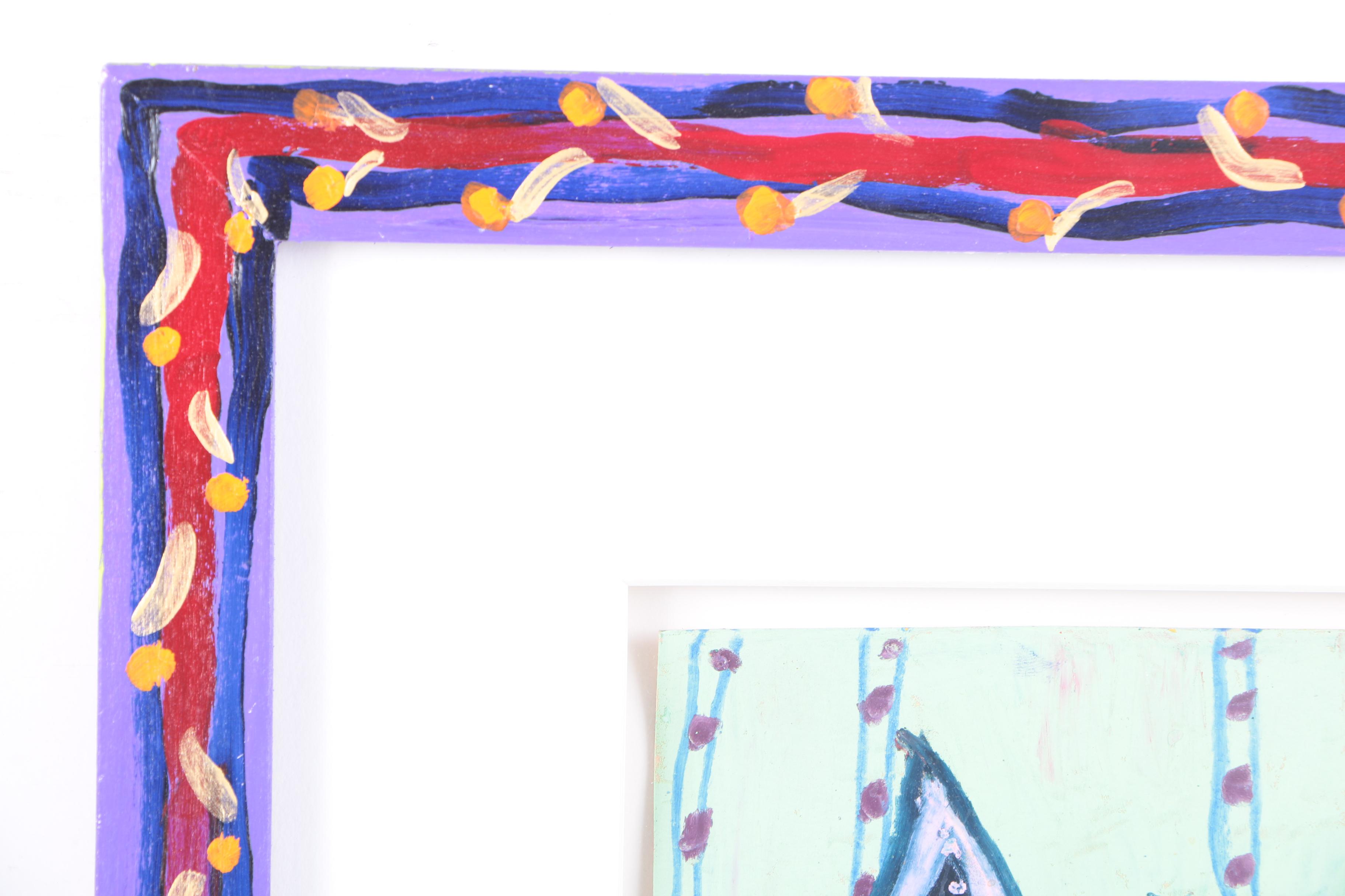 Sarah Rakes Oil on Paper "Farm Cat on Red Linoleum"