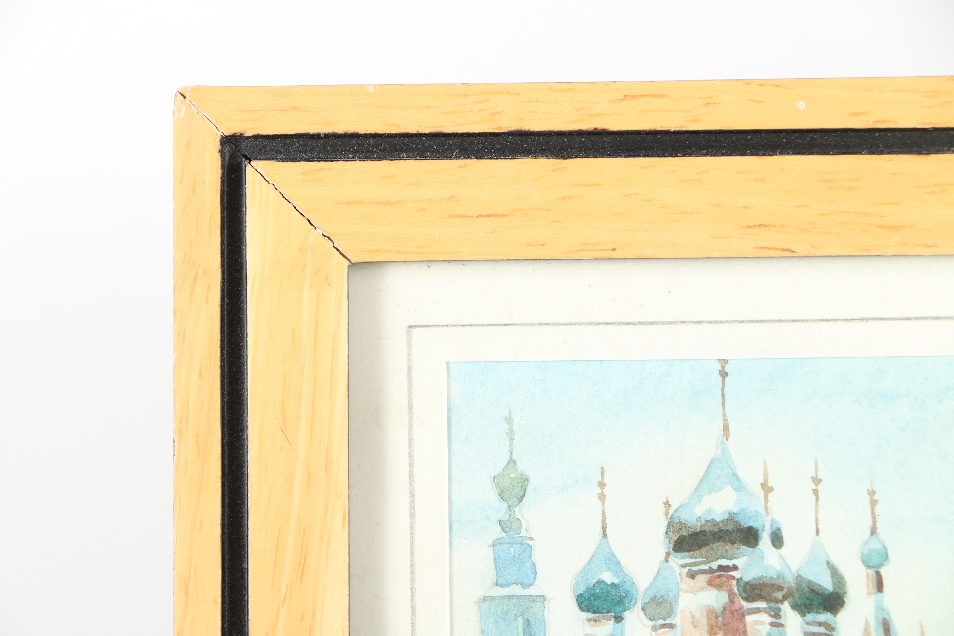 Watercolor on Paper of Orthodox Church