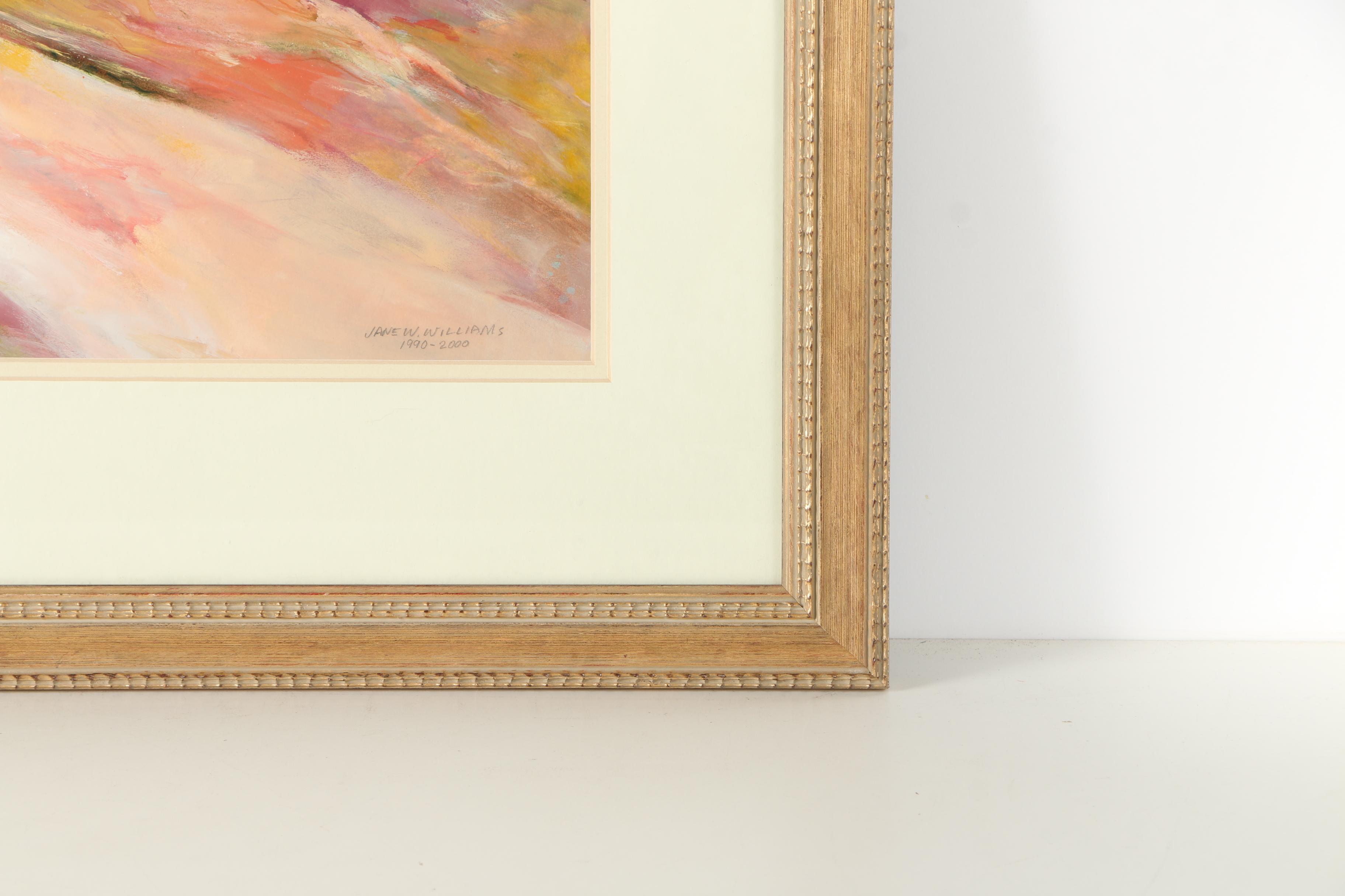 Framed Jane W. Williams Oil on Paper