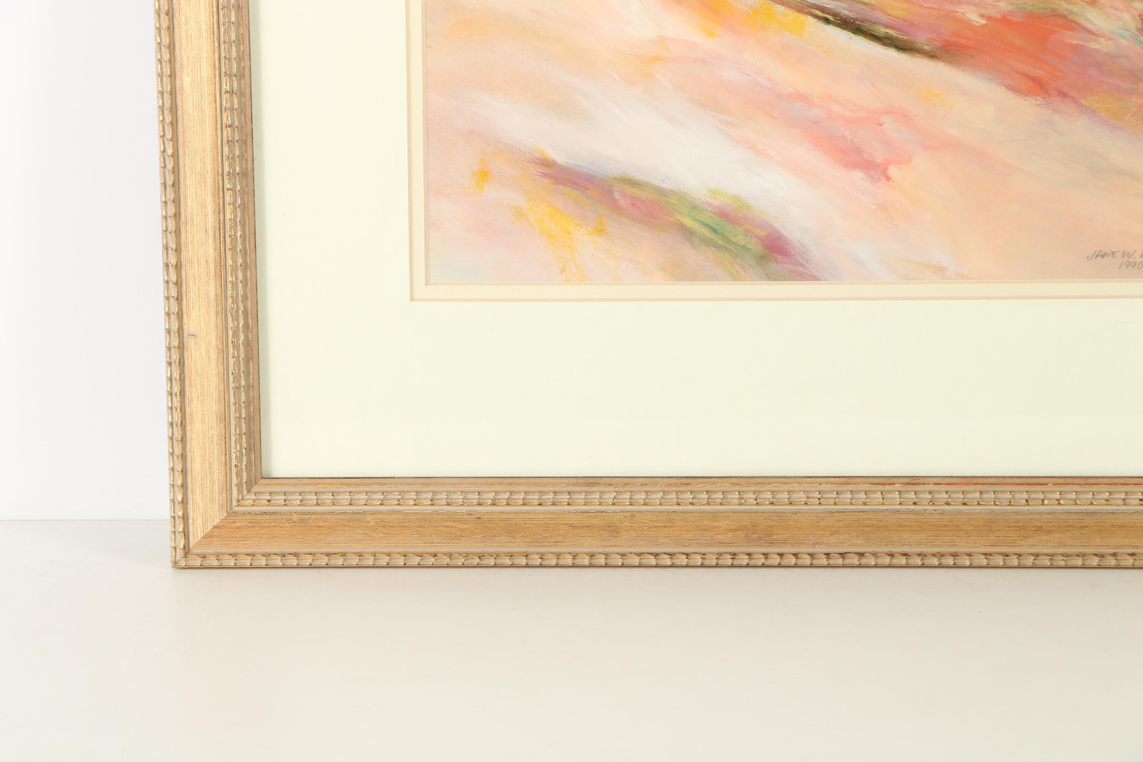 Framed Jane W. Williams Oil on Paper