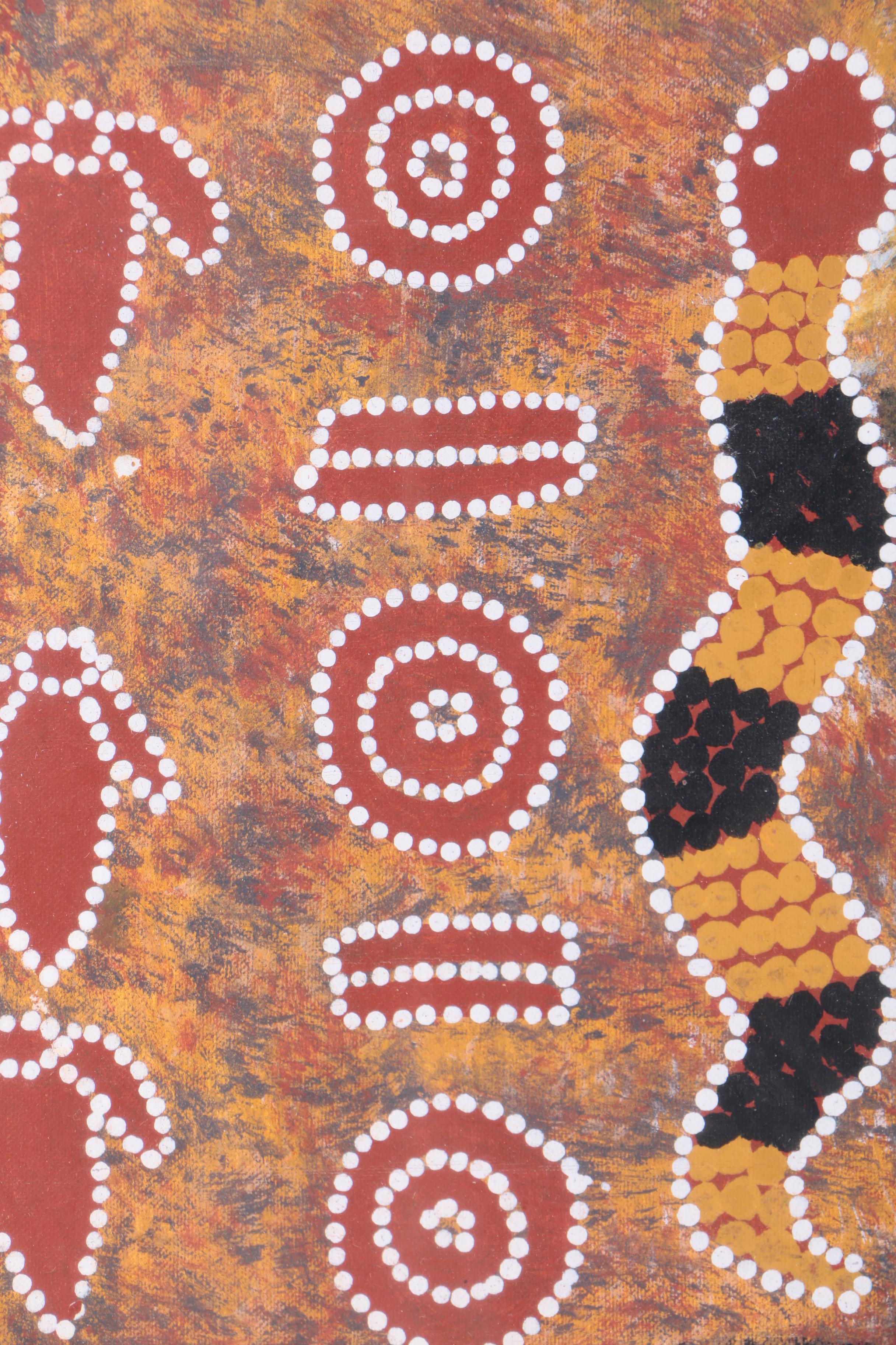 Helen Robertson Oil on Canvas "Snake and Emu Dreaming"