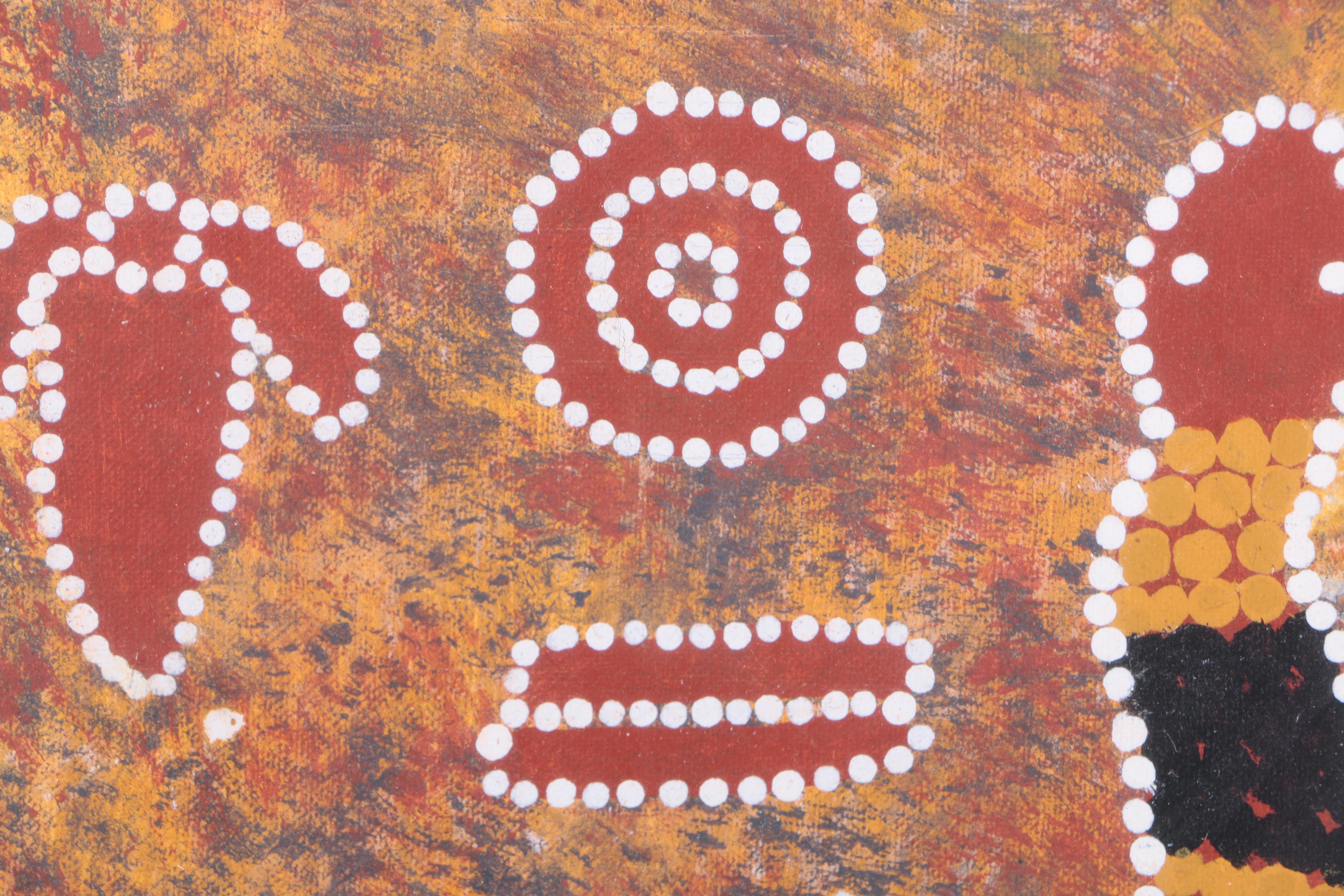 Helen Robertson Oil on Canvas "Snake and Emu Dreaming"