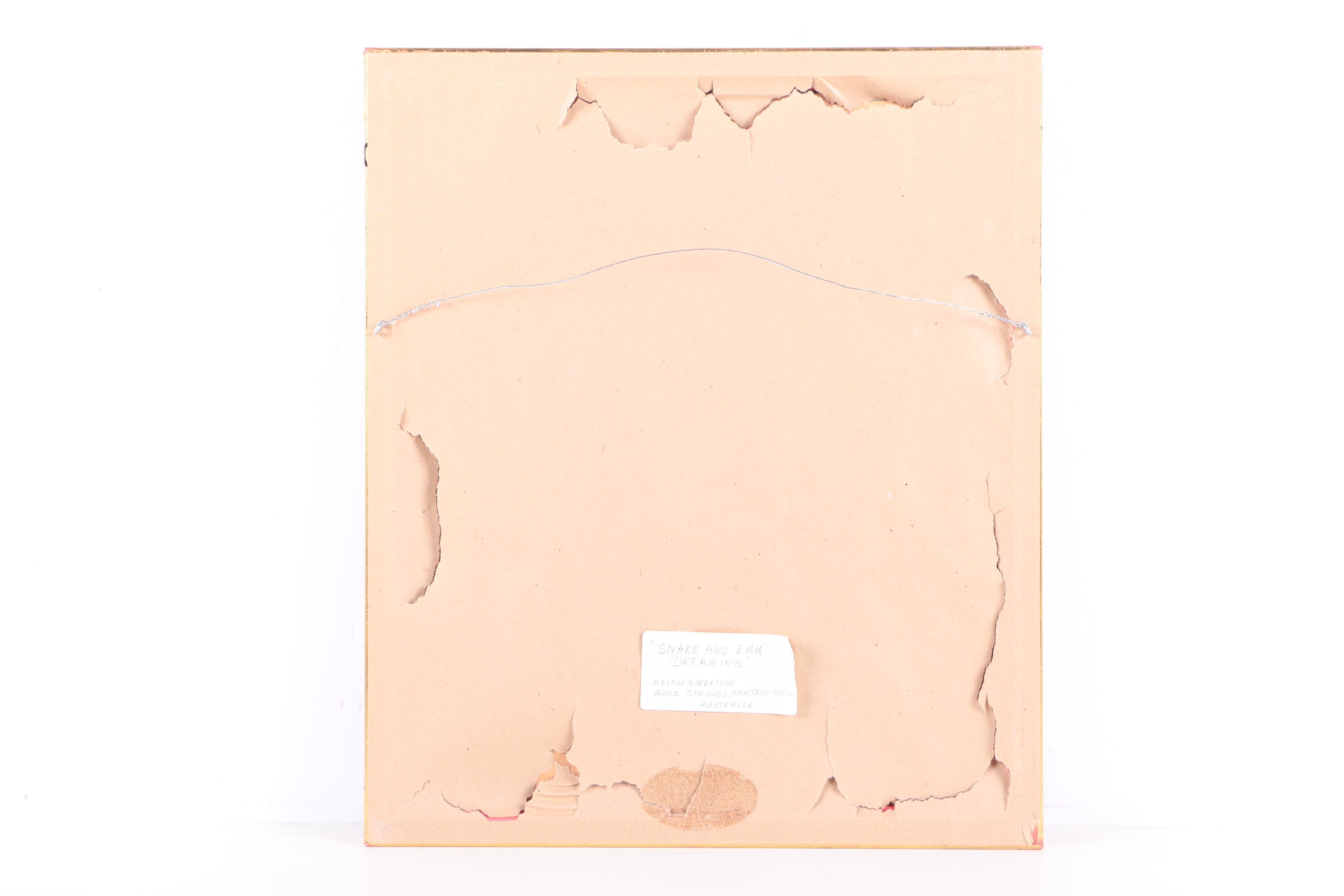 Helen Robertson Oil on Canvas "Snake and Emu Dreaming"