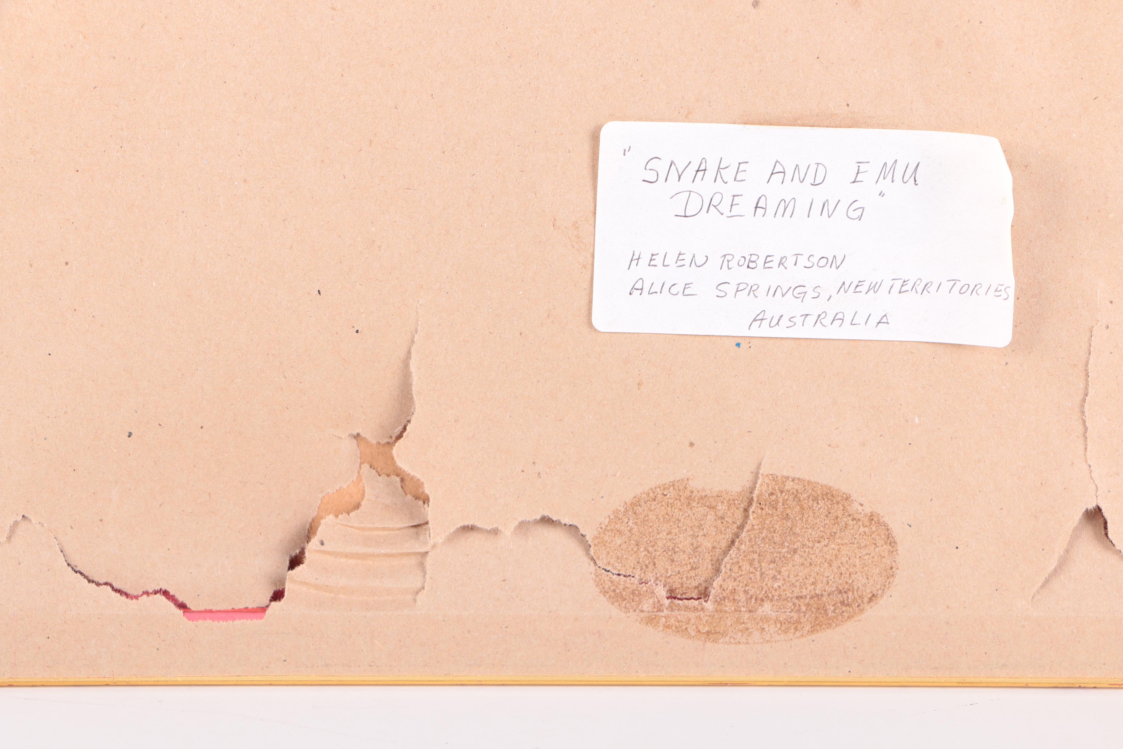 Helen Robertson Oil on Canvas "Snake and Emu Dreaming"