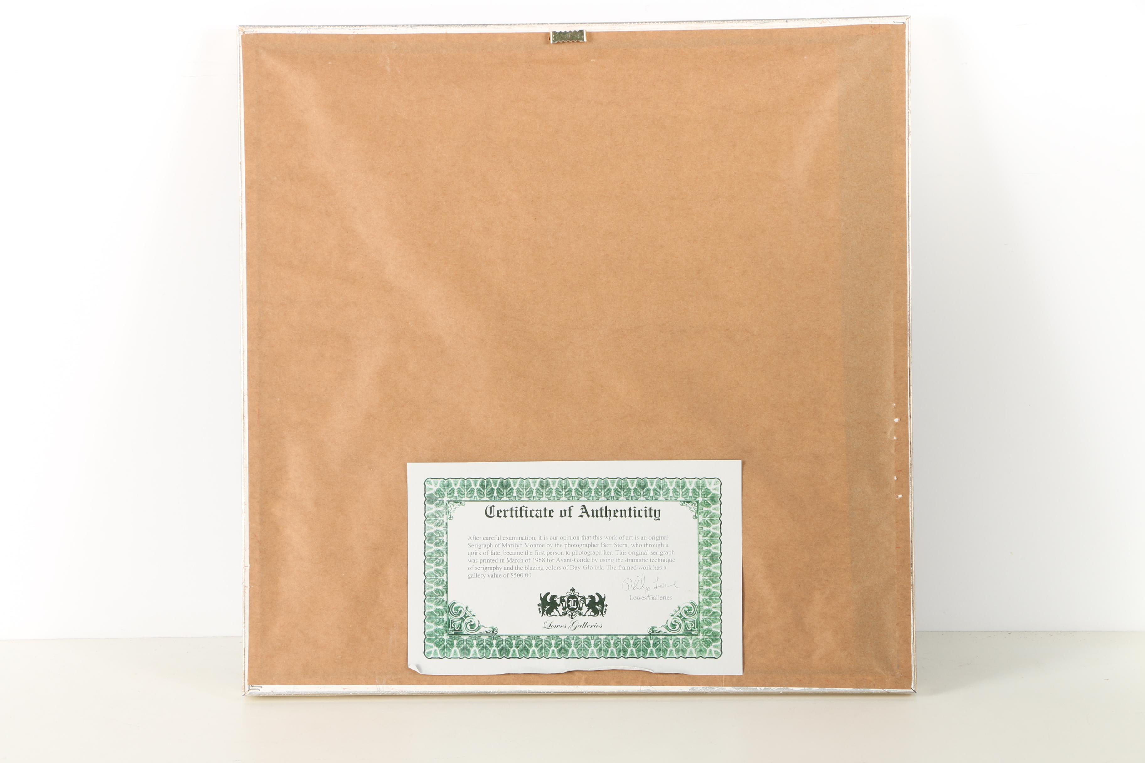 Bert Stern Serigraph of Marilyn Monroe