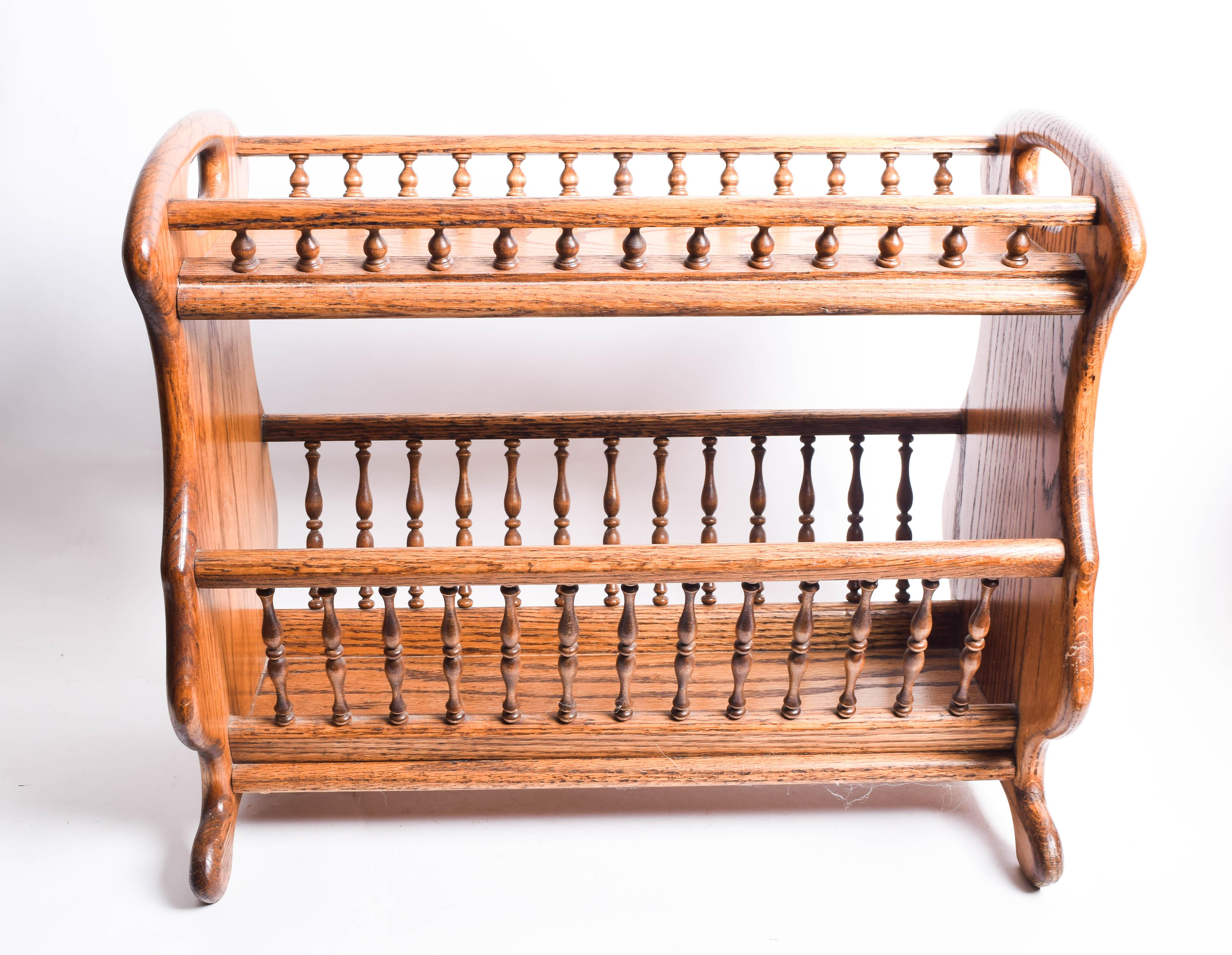 Oak Magazine Rack and Storage Bin