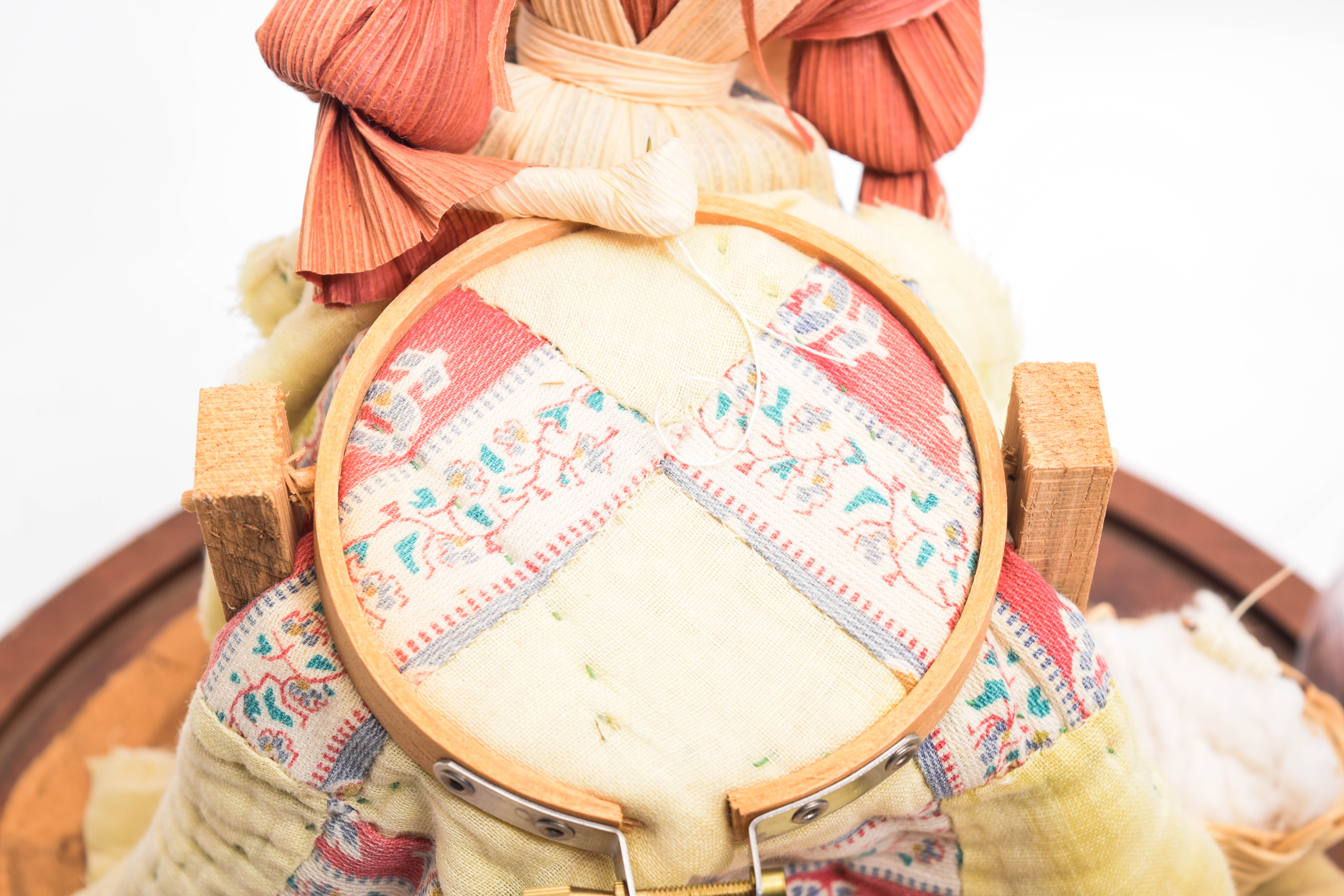 Handmade Ellen S. Goode "The Quilter" Cornhusk Doll