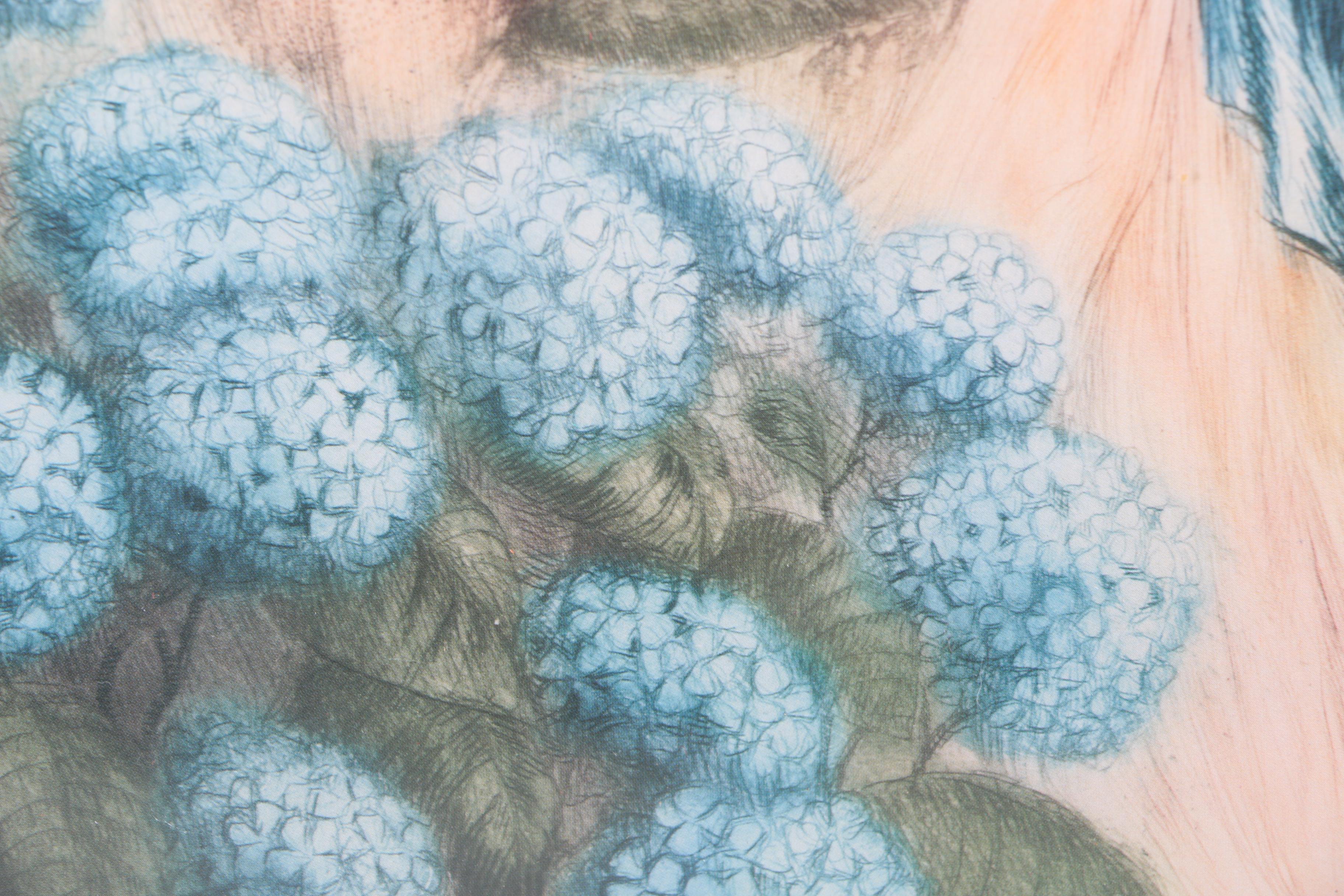 After Louis Icart Offset Lithograph on Paper "Les Hortensias"