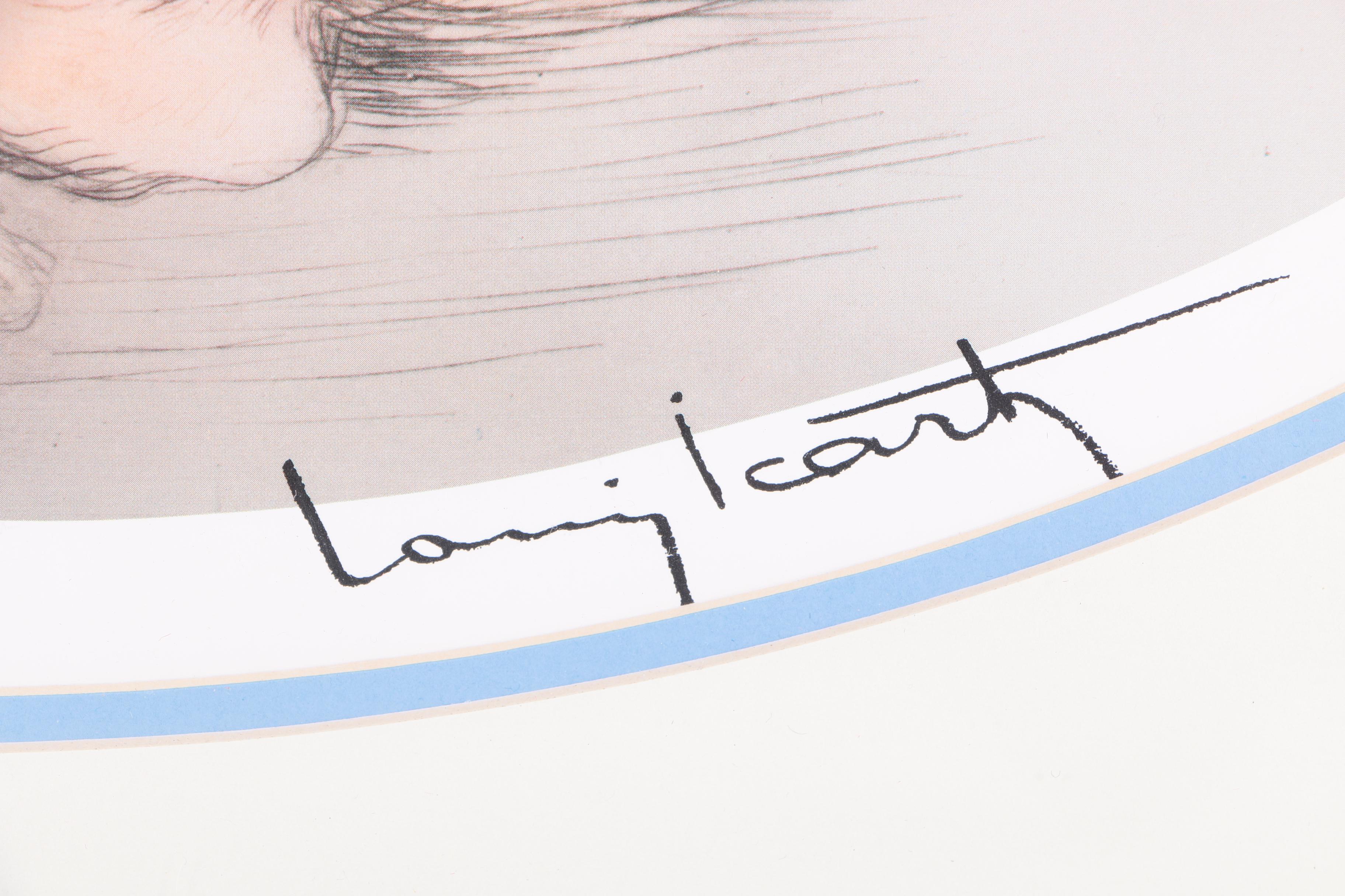 After Louis Icart Offset Lithograph on Paper "Les Hortensias"