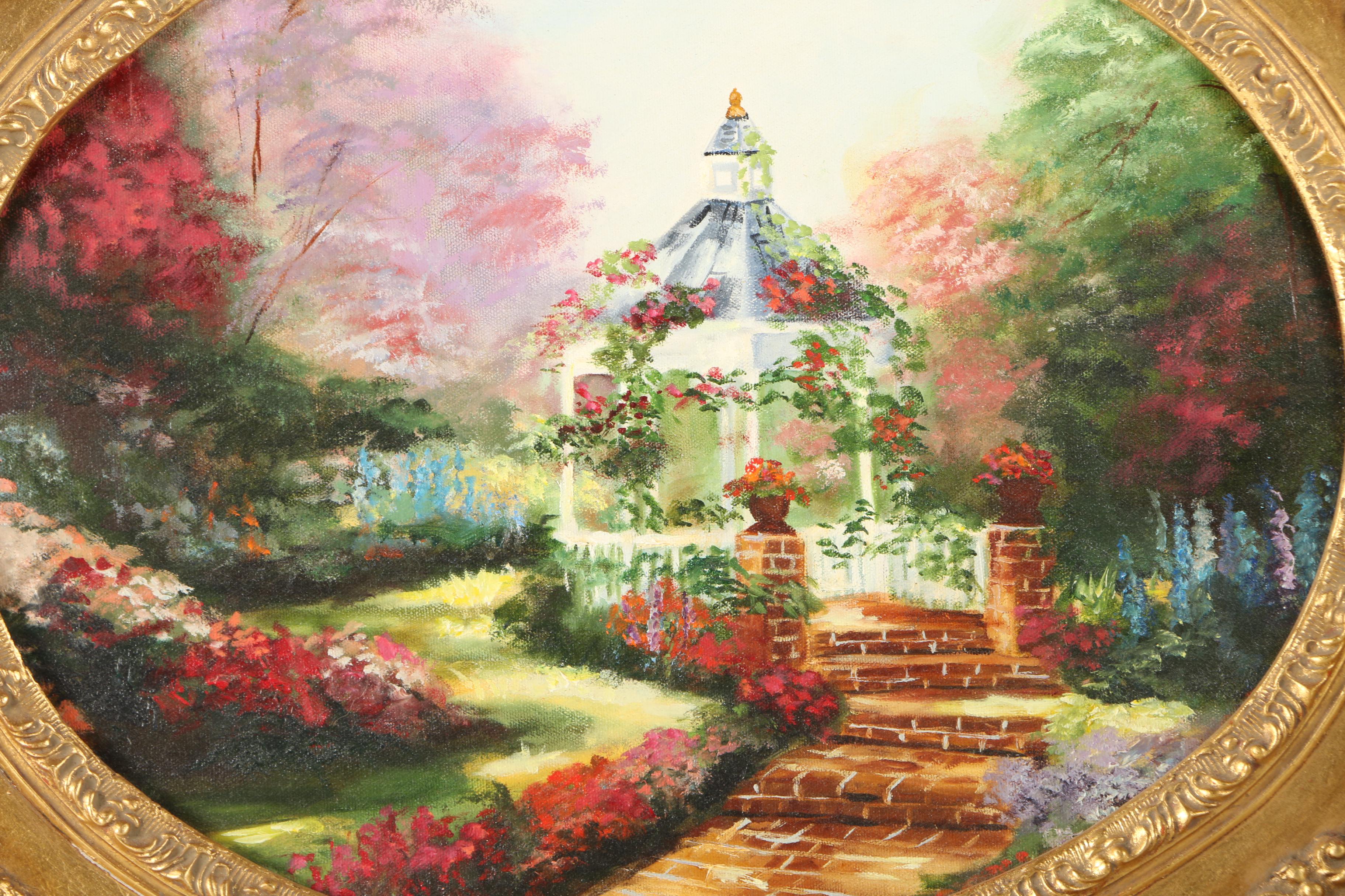 Oil Painting of a Gazebo