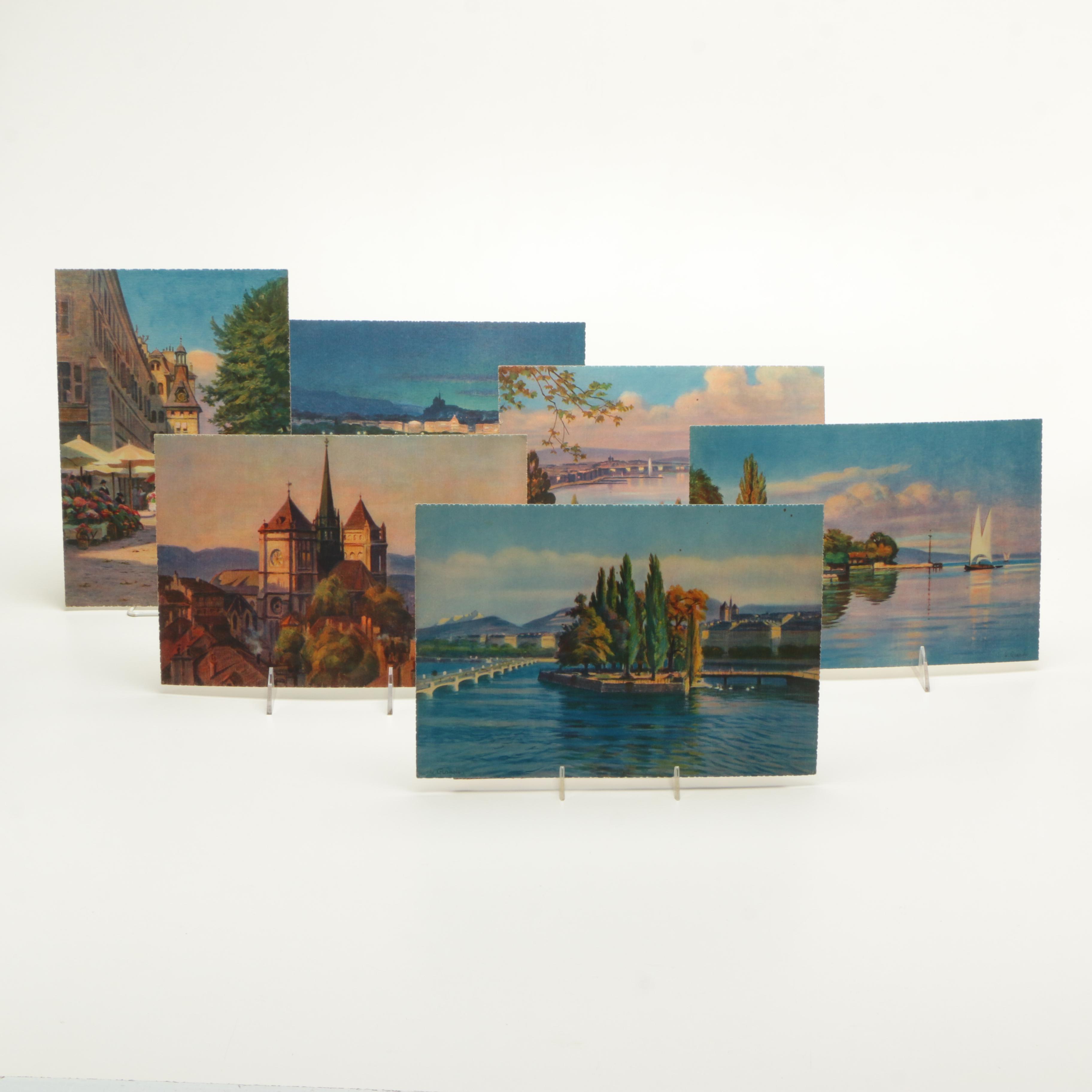 Collection of Giclees on Textured Paper of Geneva