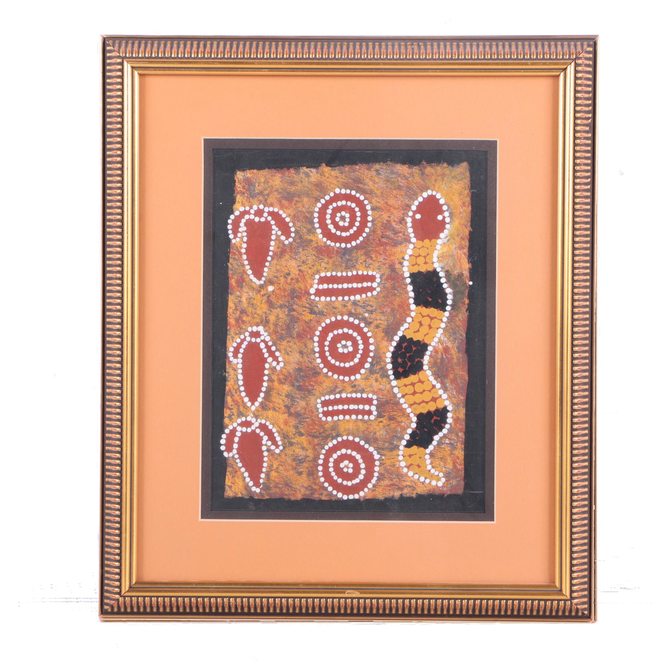 Helen Robertson Oil on Canvas "Snake and Emu Dreaming"