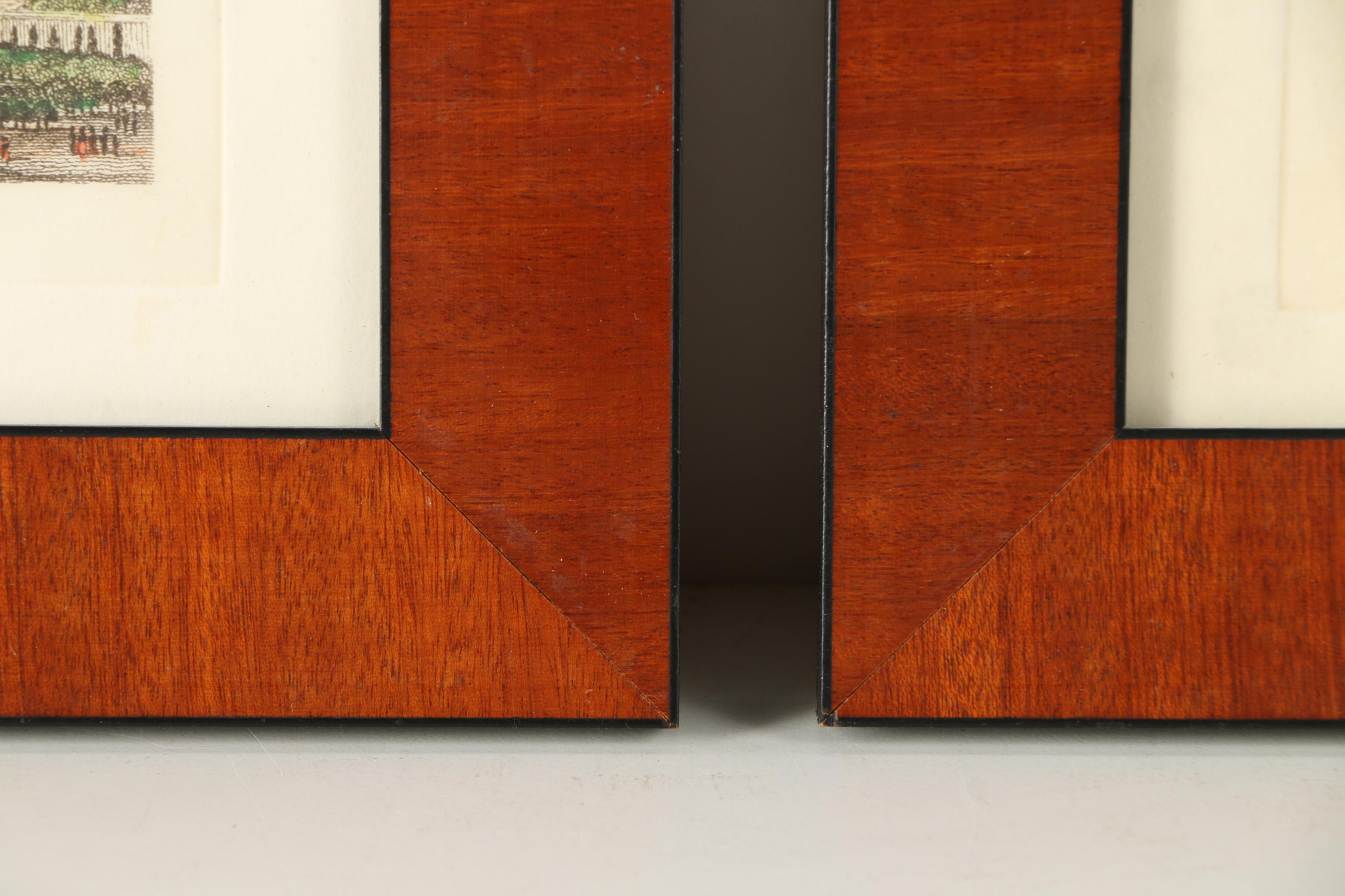 Hand-Colored Engravings "Rome" and "Vienna"