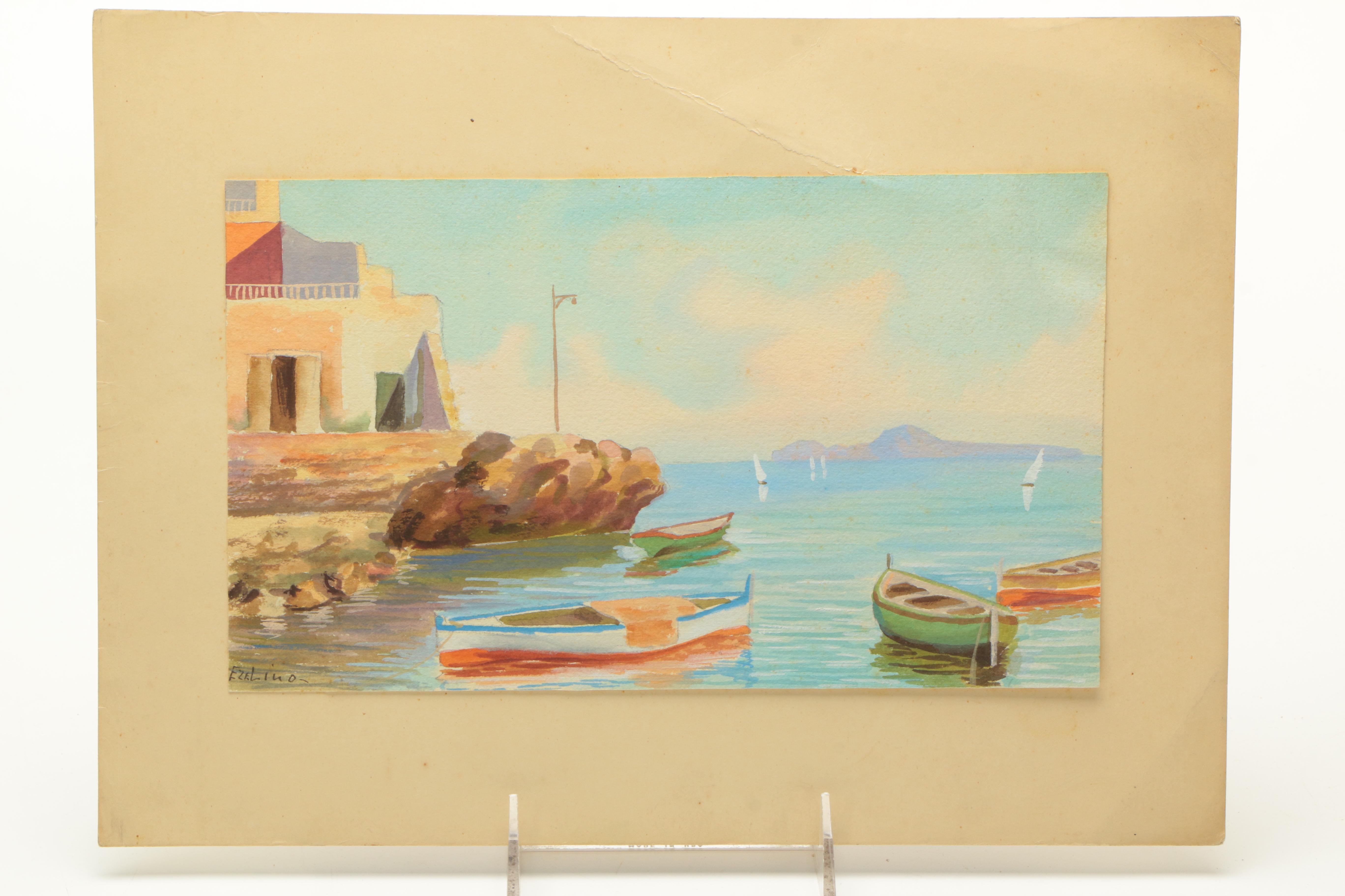 Collection of Lino Watercolor and Gouaches on Paper