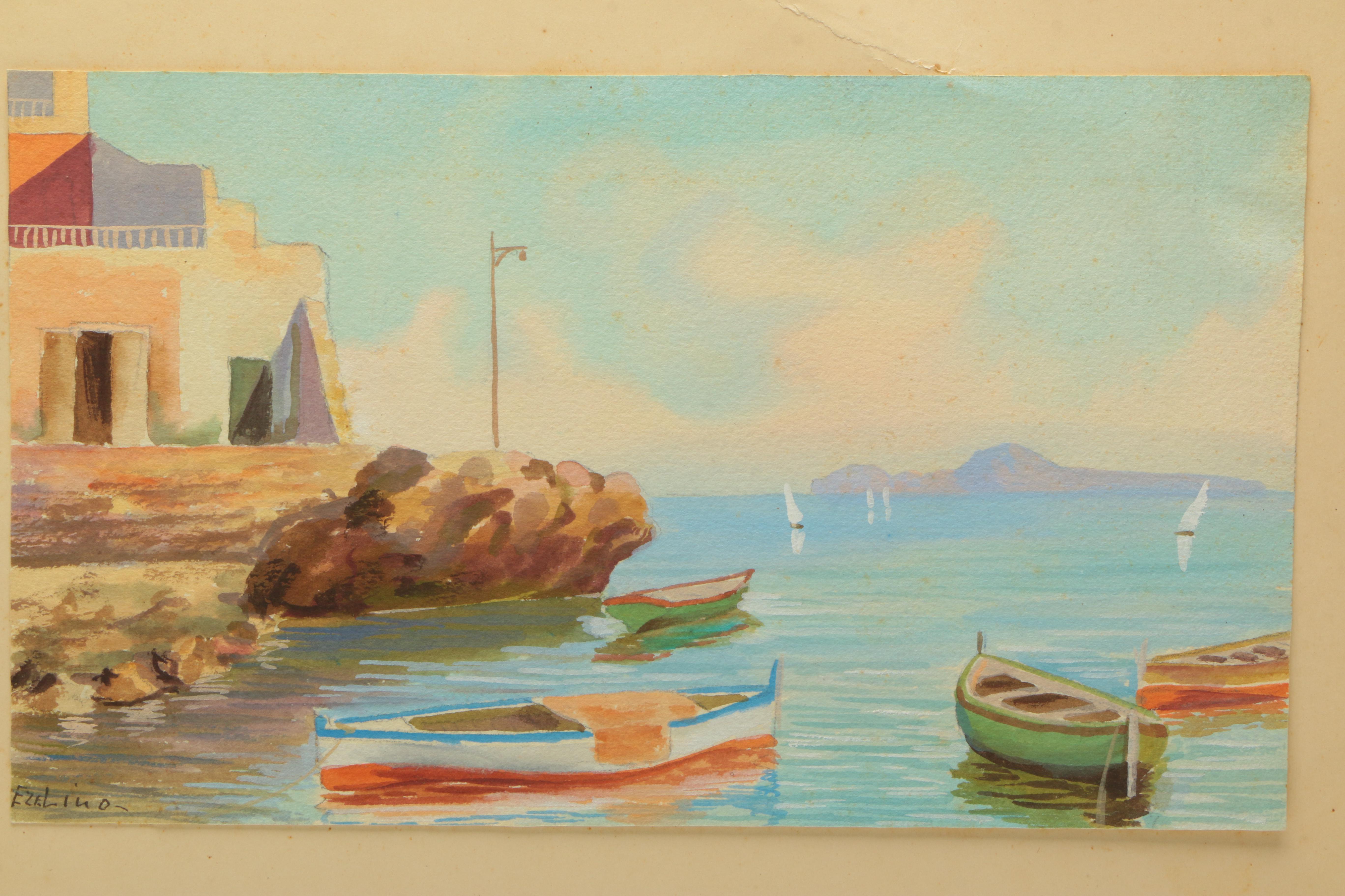 Collection of Lino Watercolor and Gouaches on Paper