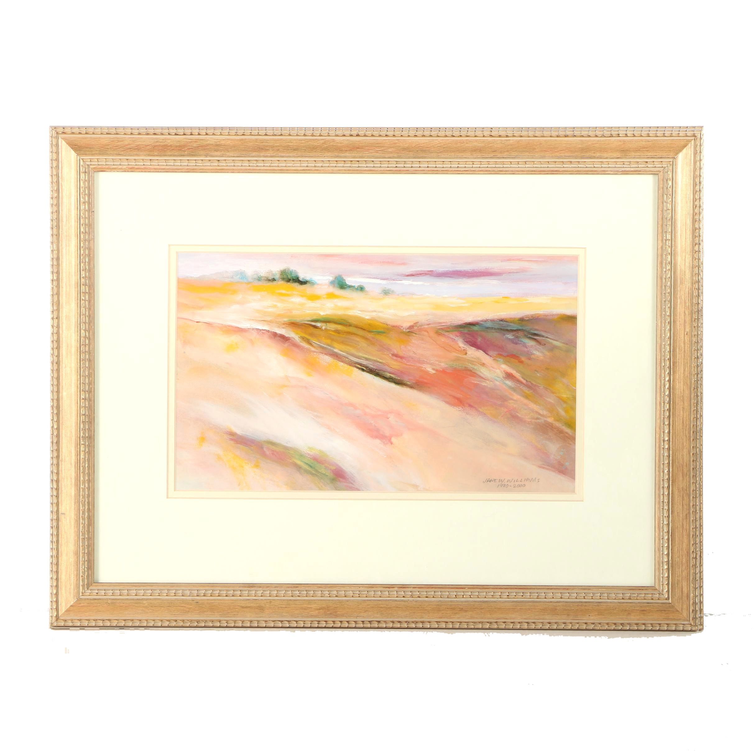 Framed Jane W. Williams Oil on Paper