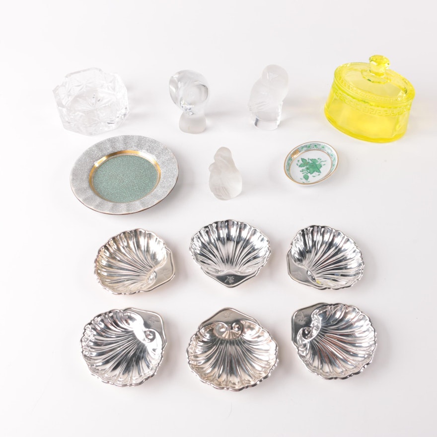 Assorted Décor Featuring Herend and Plated Silver