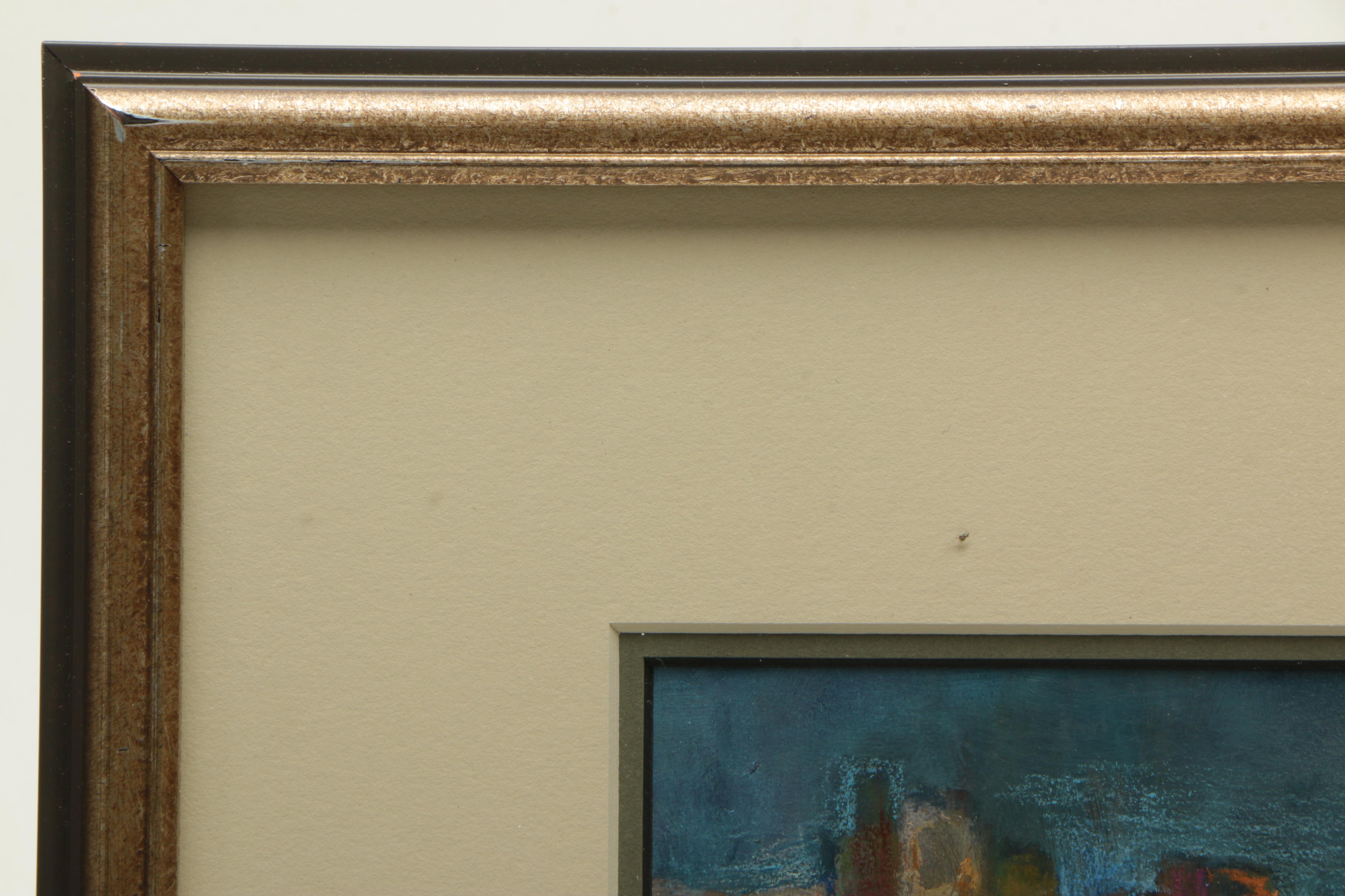 Jane W. Williams Oil on Paper "Night Bridge on The Rhone River"