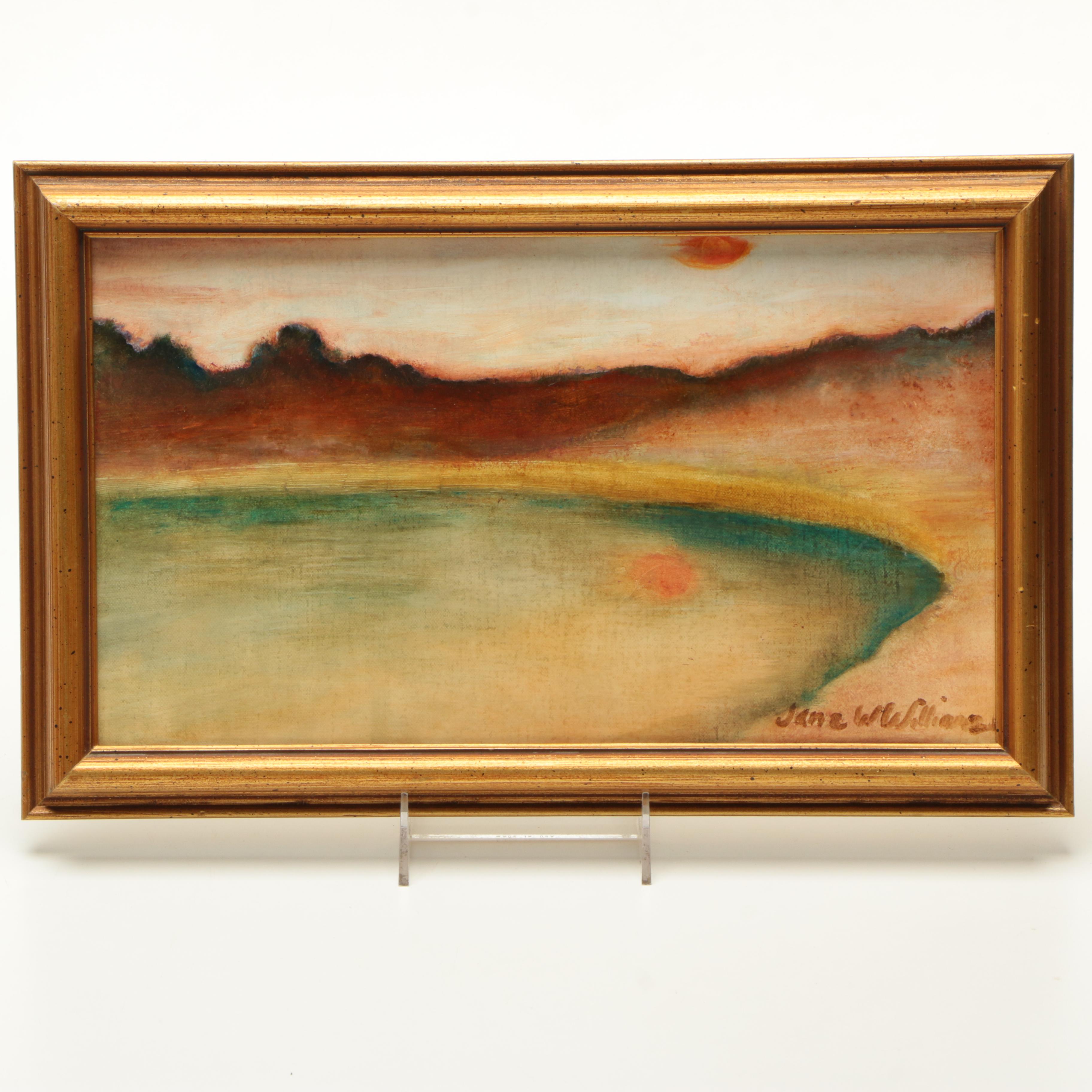 Jane W. Williams Oil on Canvas "Farm Lake Revisited"